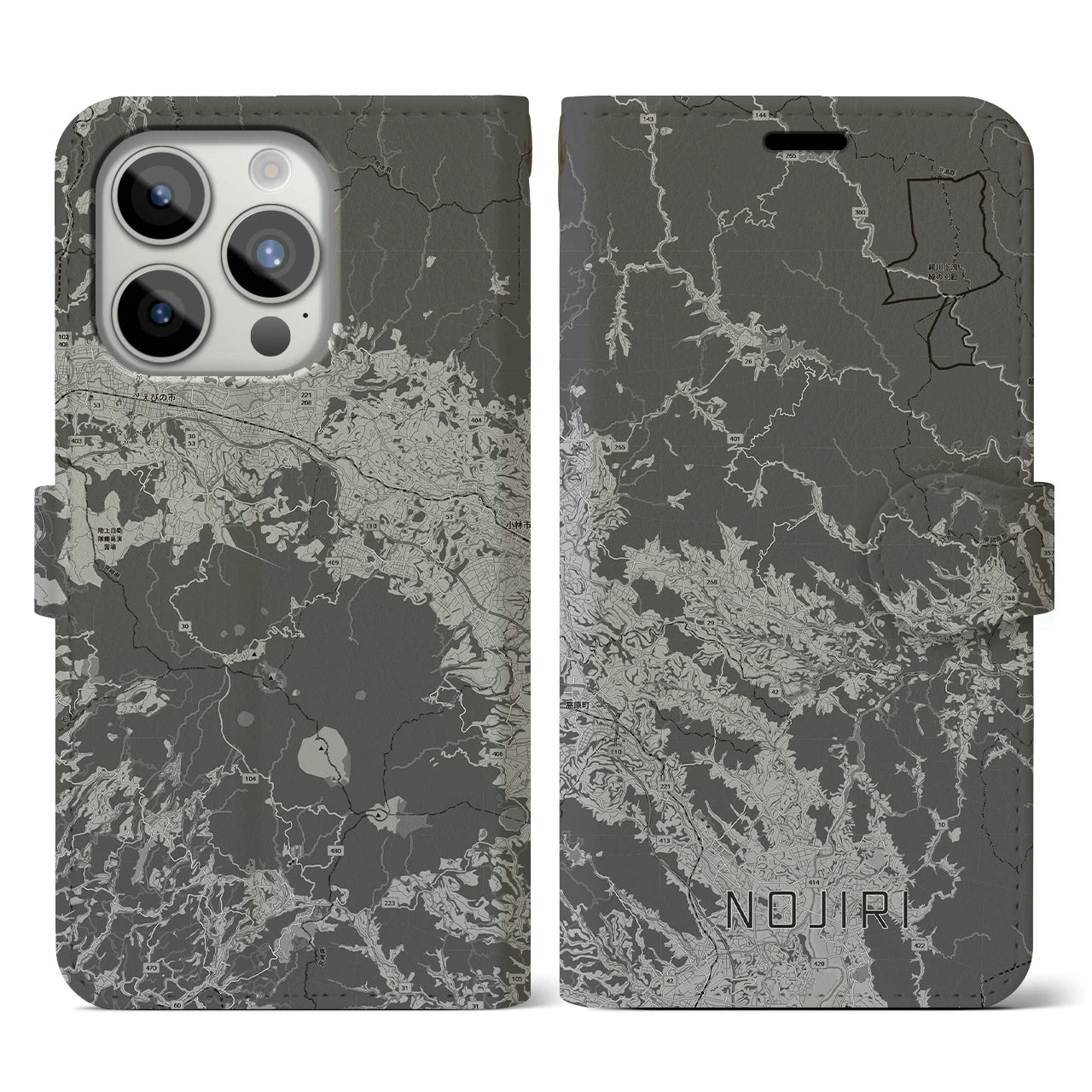 【野尻(宮崎県)】地図柄iPhoneケース(手帳タイプ)