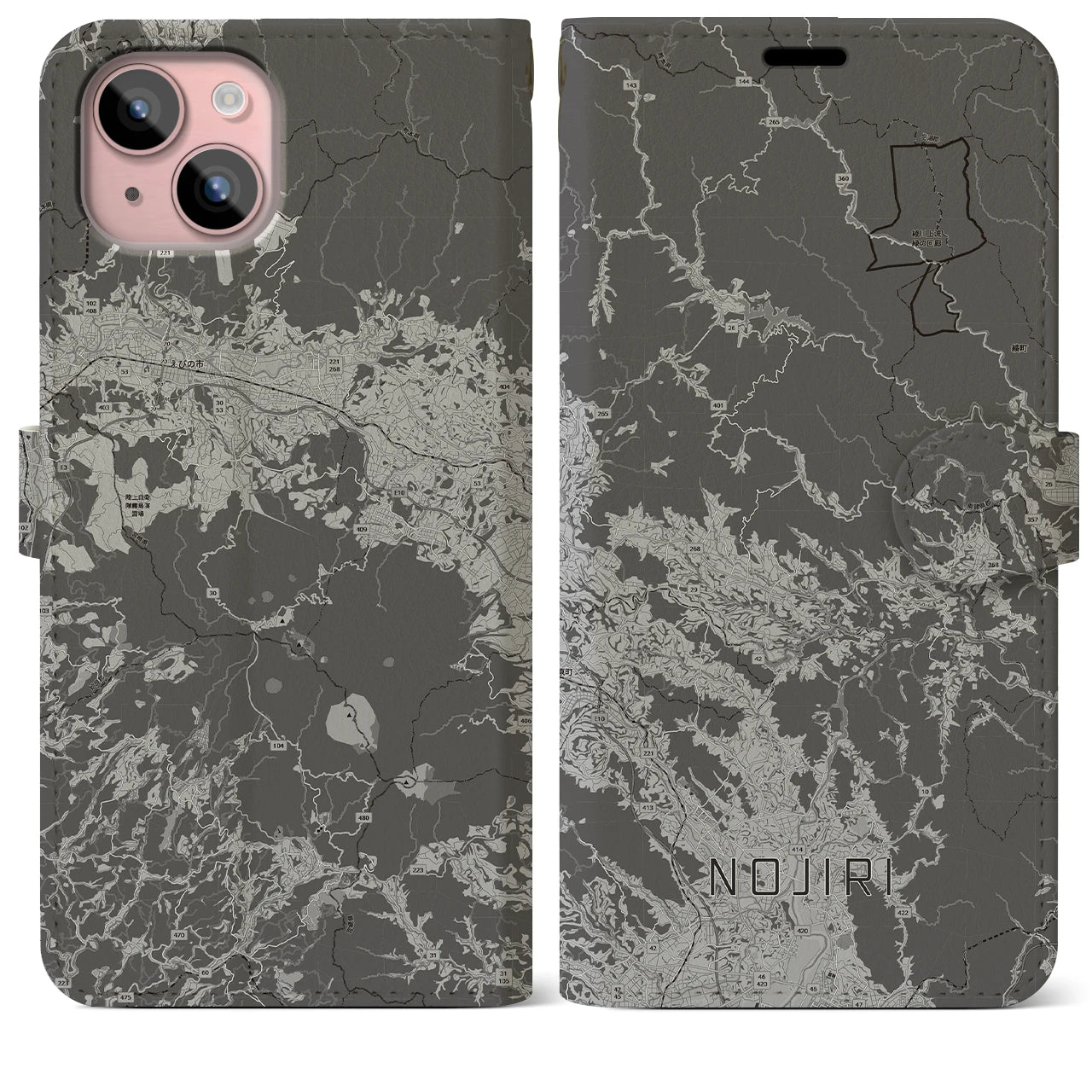 【野尻(宮崎県)】地図柄iPhoneケース(手帳タイプ)