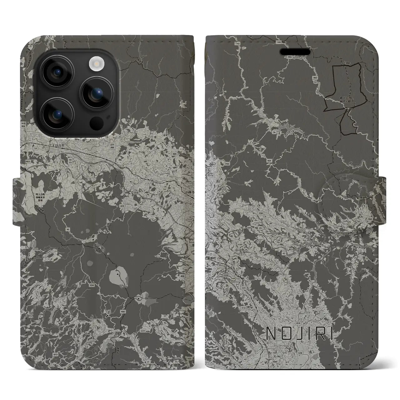 【野尻(宮崎県)】地図柄iPhoneケース(手帳タイプ)