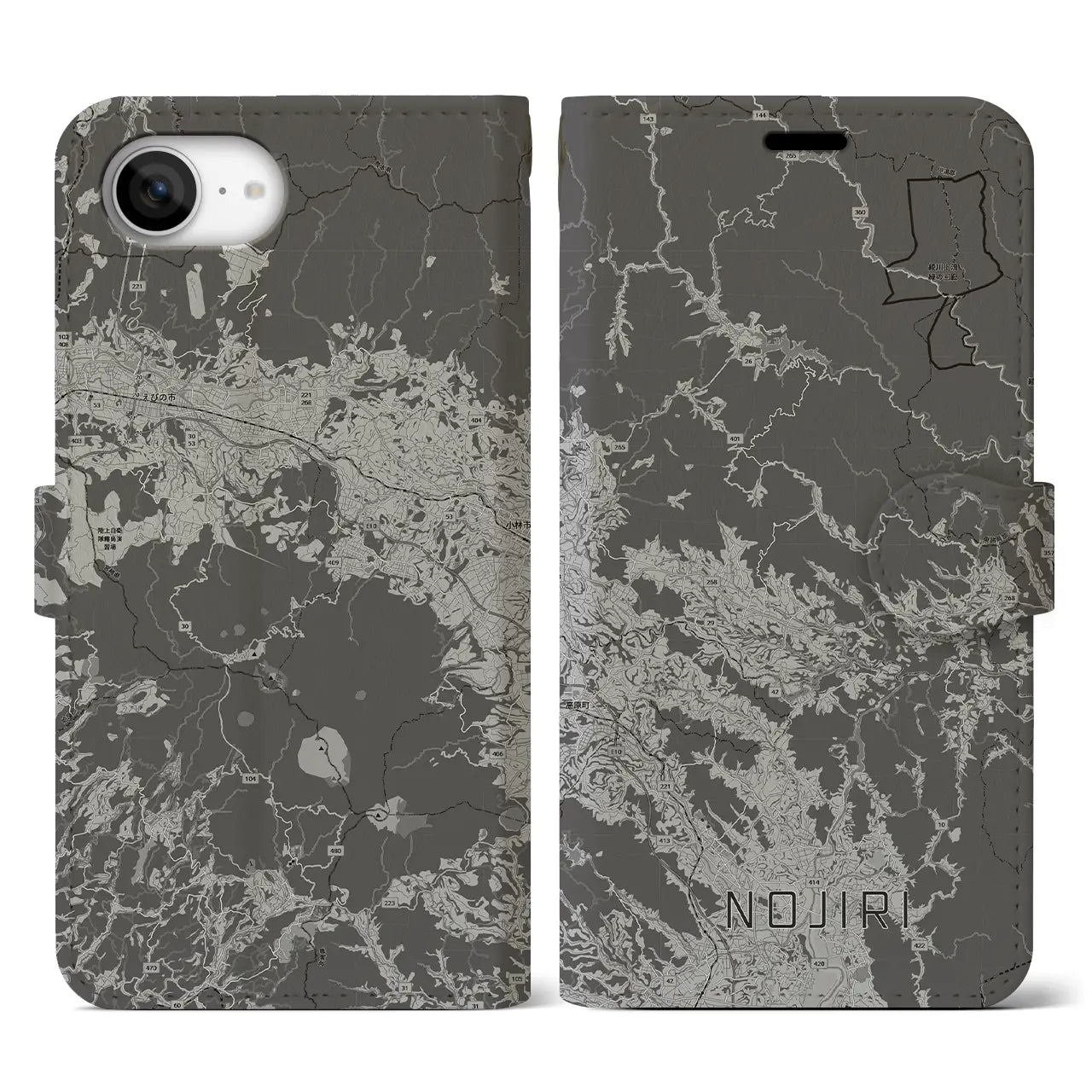 【野尻(宮崎県)】地図柄iPhoneケース(手帳タイプ)