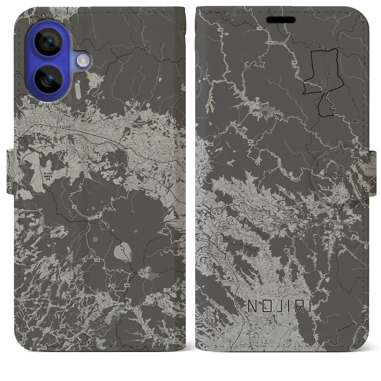 【野尻(宮崎県)】地図柄iPhoneケース(手帳タイプ)