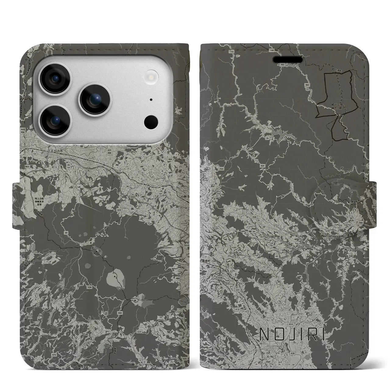 【野尻(宮崎県)】地図柄iPhoneケース(手帳タイプ)