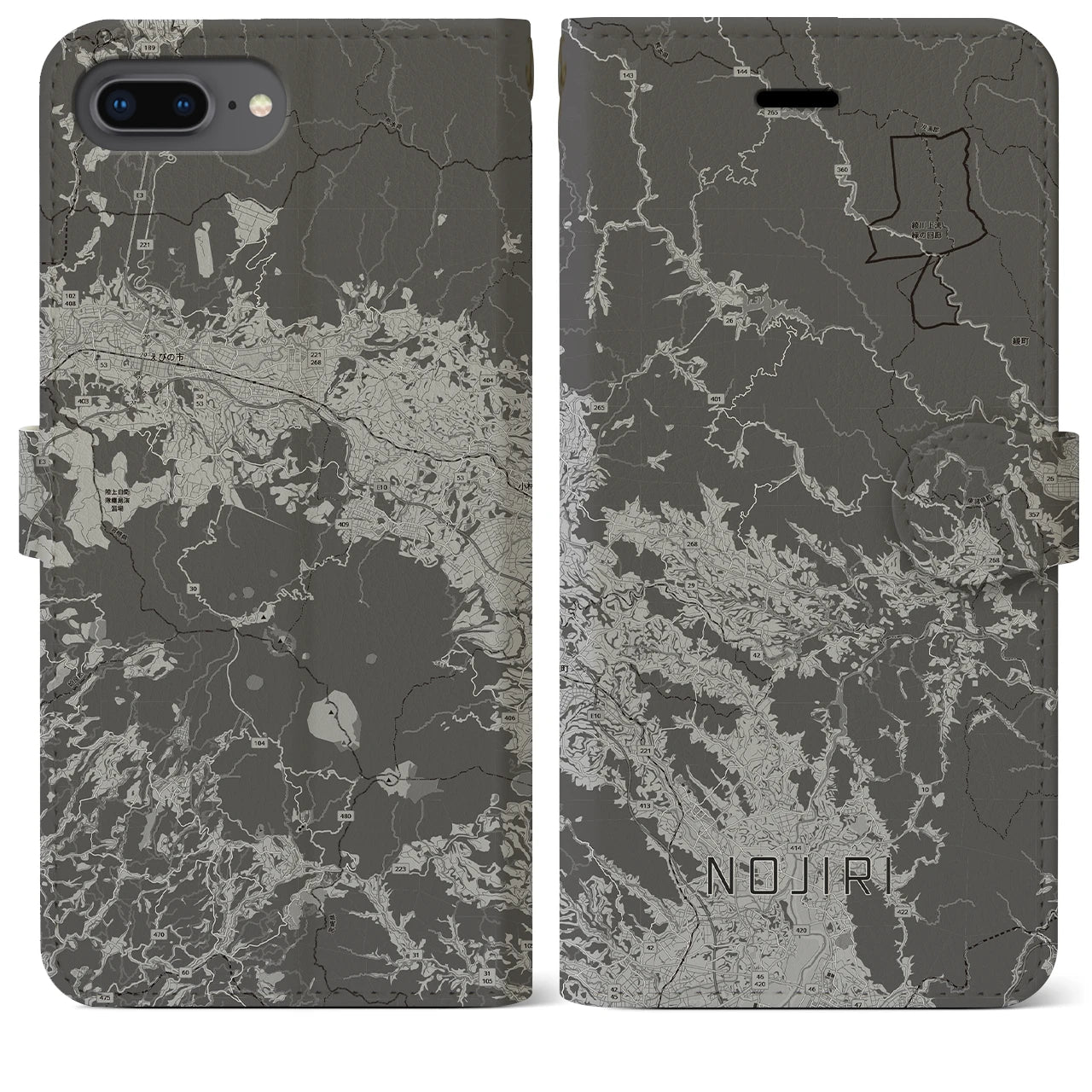 【野尻(宮崎県)】地図柄iPhoneケース(手帳タイプ)