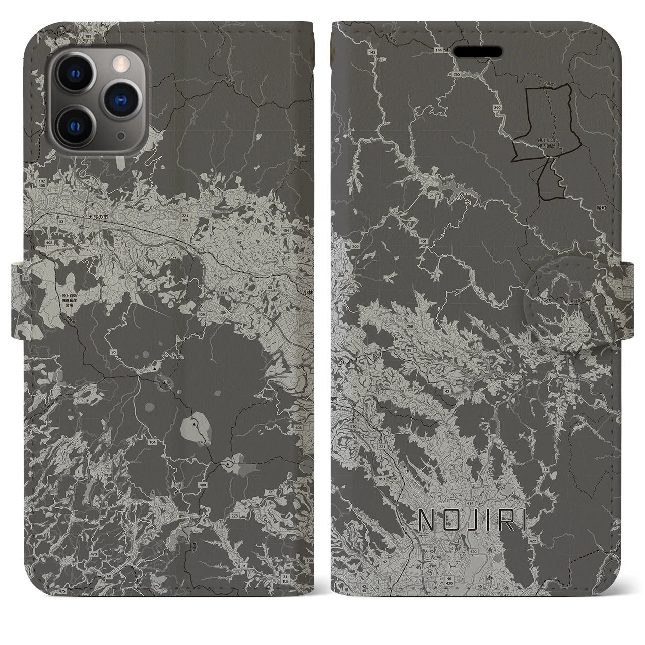 【野尻(宮崎県)】地図柄iPhoneケース(手帳タイプ)