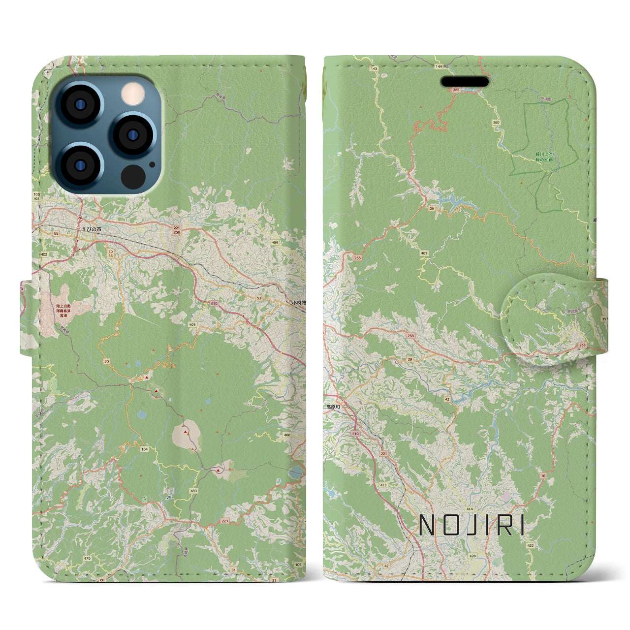 【野尻(宮崎県)】地図柄iPhoneケース(手帳タイプ)
