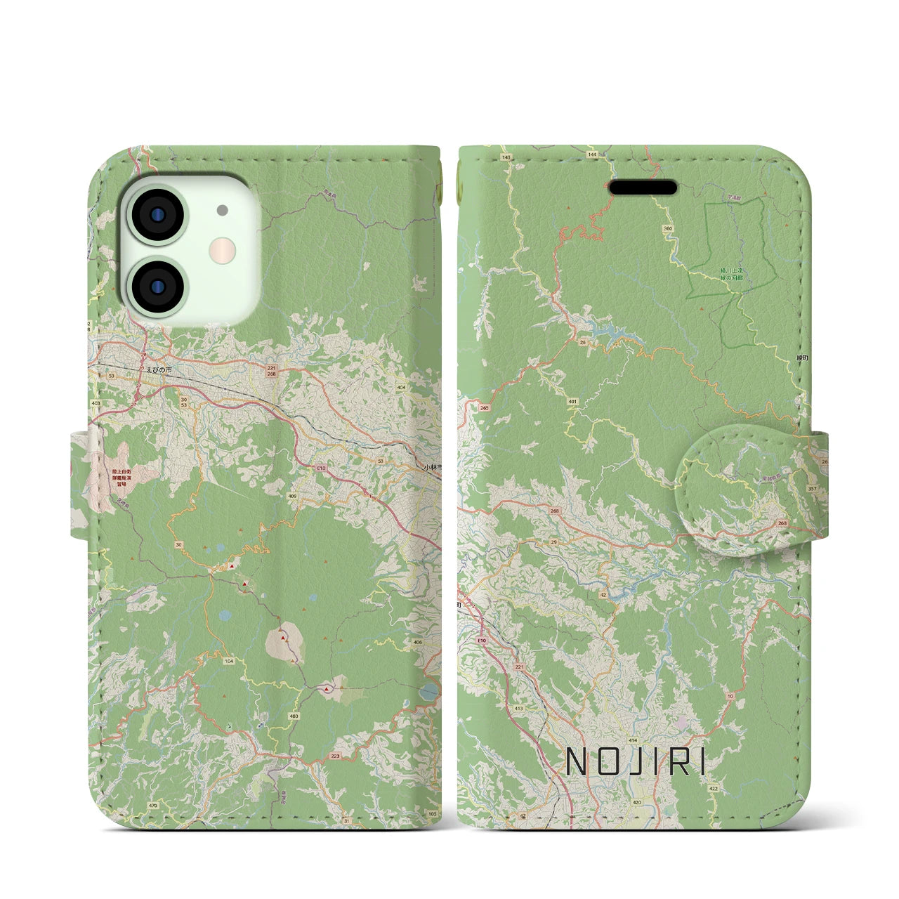 【野尻(宮崎県)】地図柄iPhoneケース(手帳タイプ)