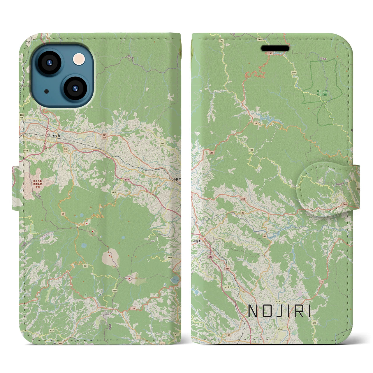 【野尻(宮崎県)】地図柄iPhoneケース(手帳タイプ)