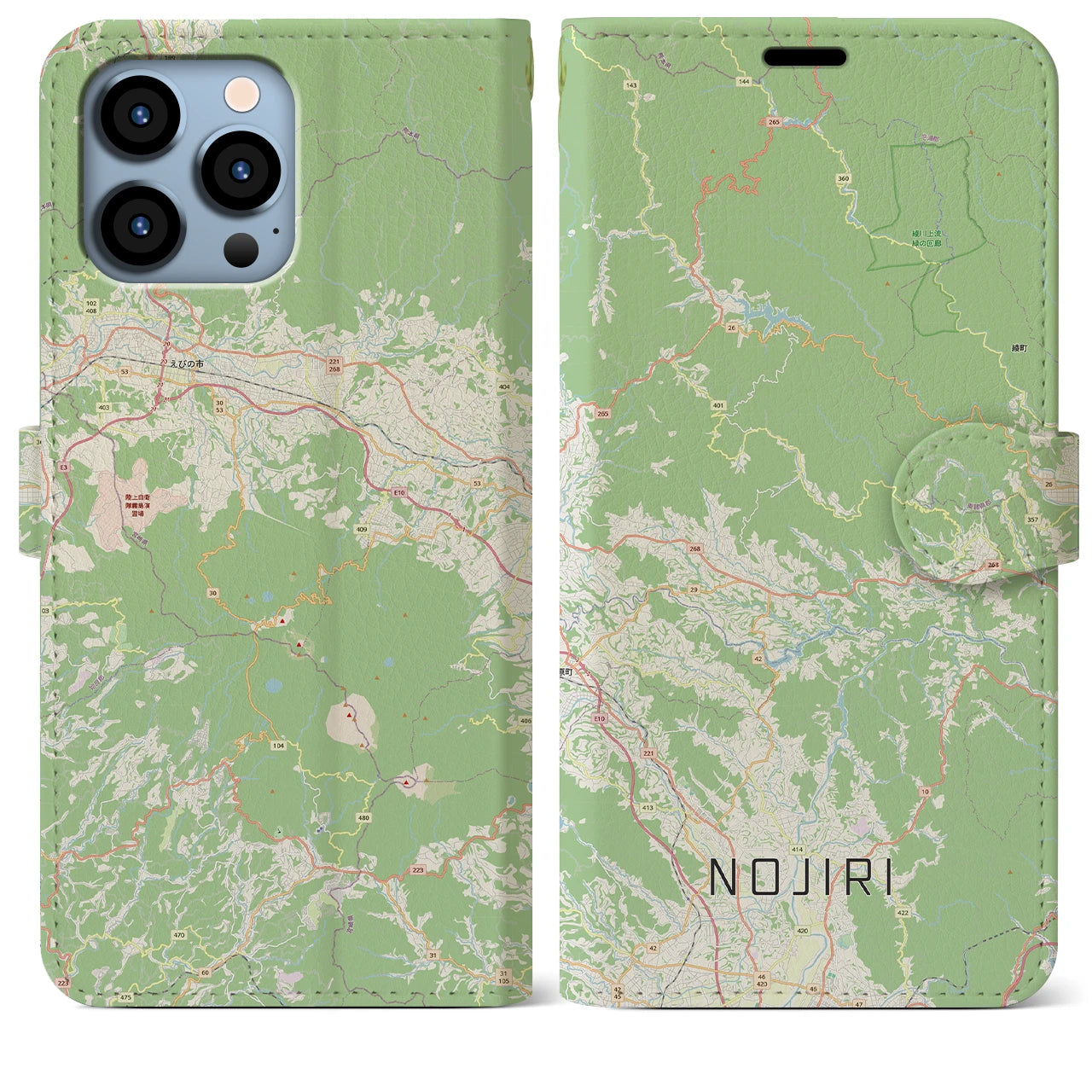 【野尻(宮崎県)】地図柄iPhoneケース(手帳タイプ)