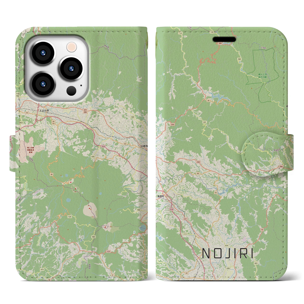 【野尻(宮崎県)】地図柄iPhoneケース(手帳タイプ)