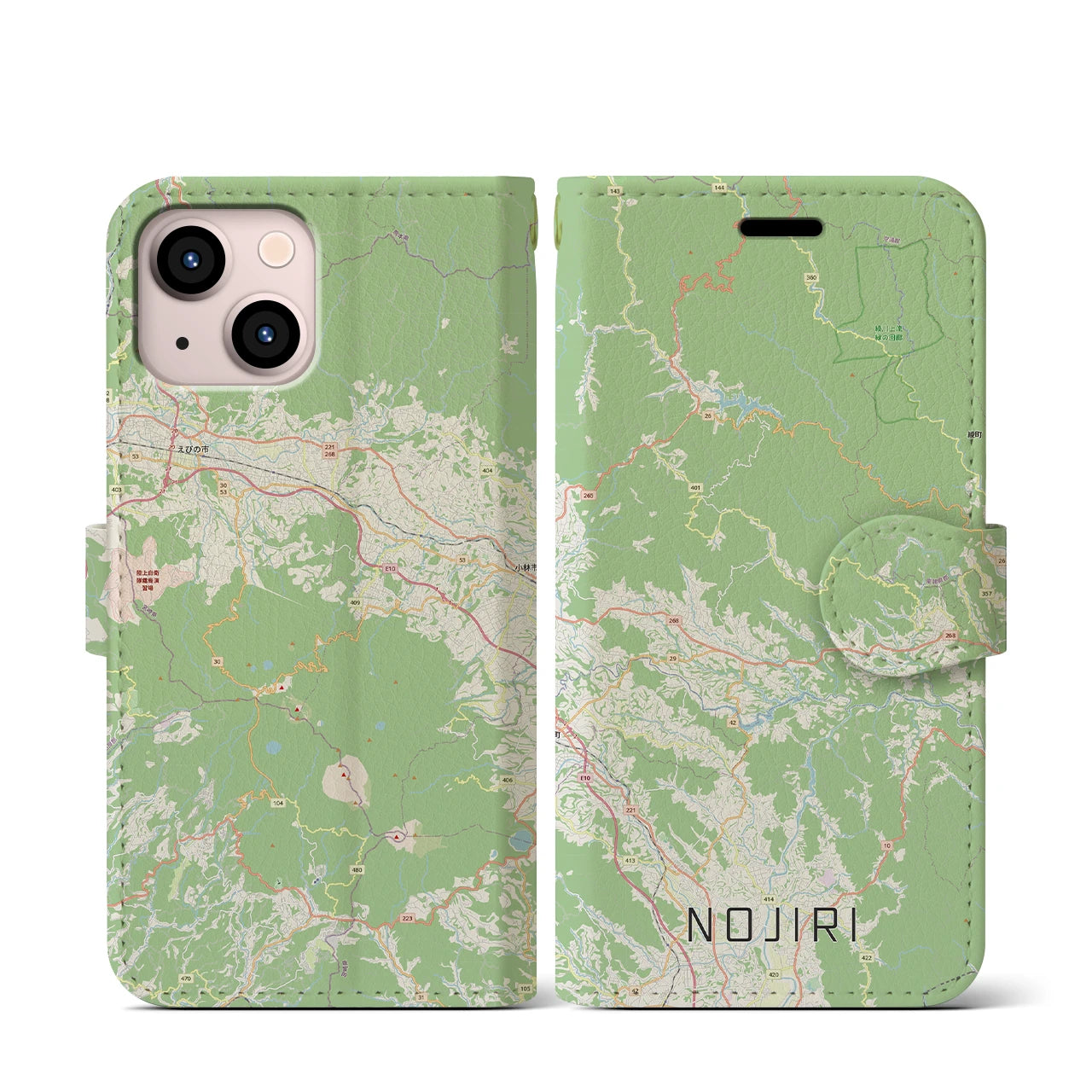 【野尻(宮崎県)】地図柄iPhoneケース(手帳タイプ)