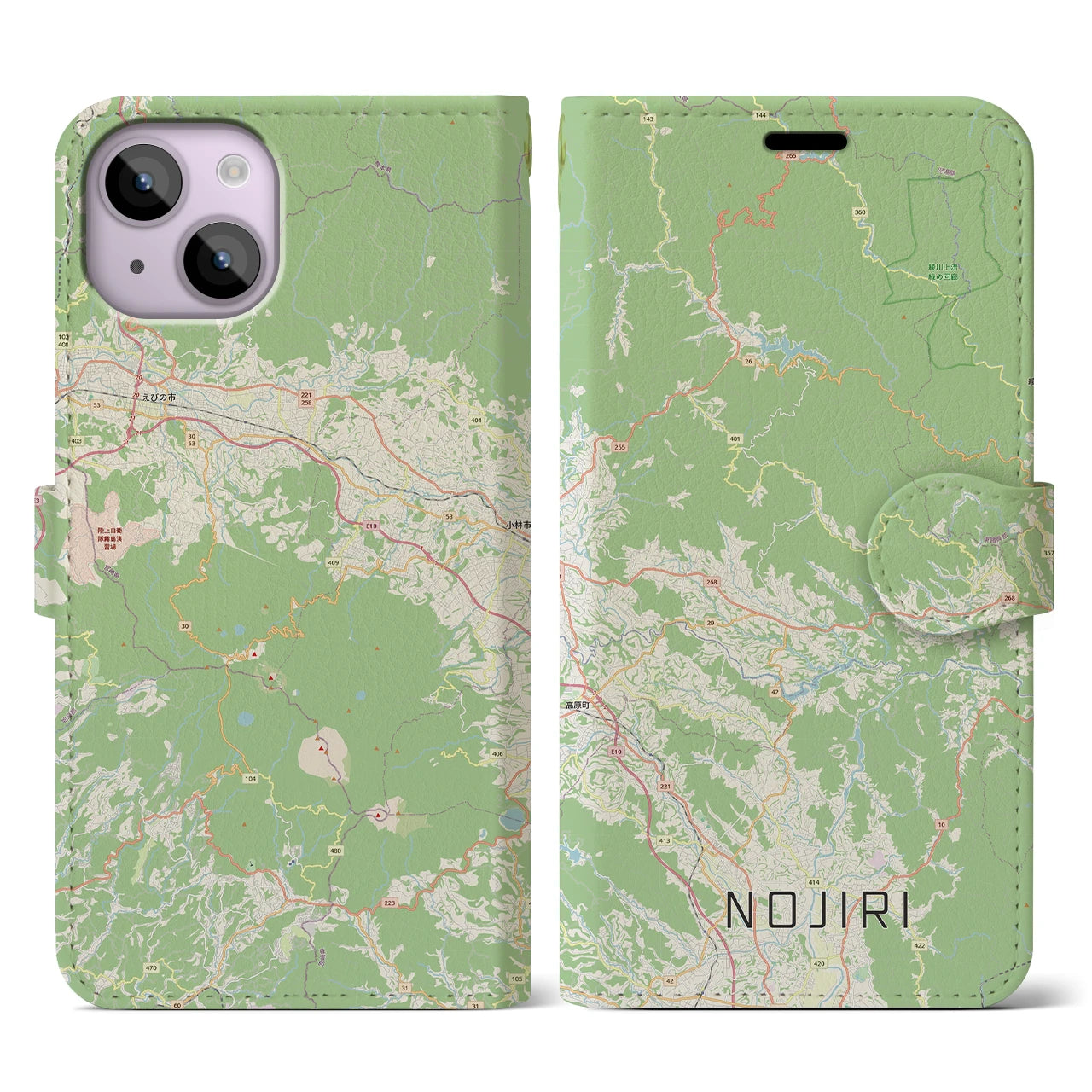 【野尻(宮崎県)】地図柄iPhoneケース(手帳タイプ)