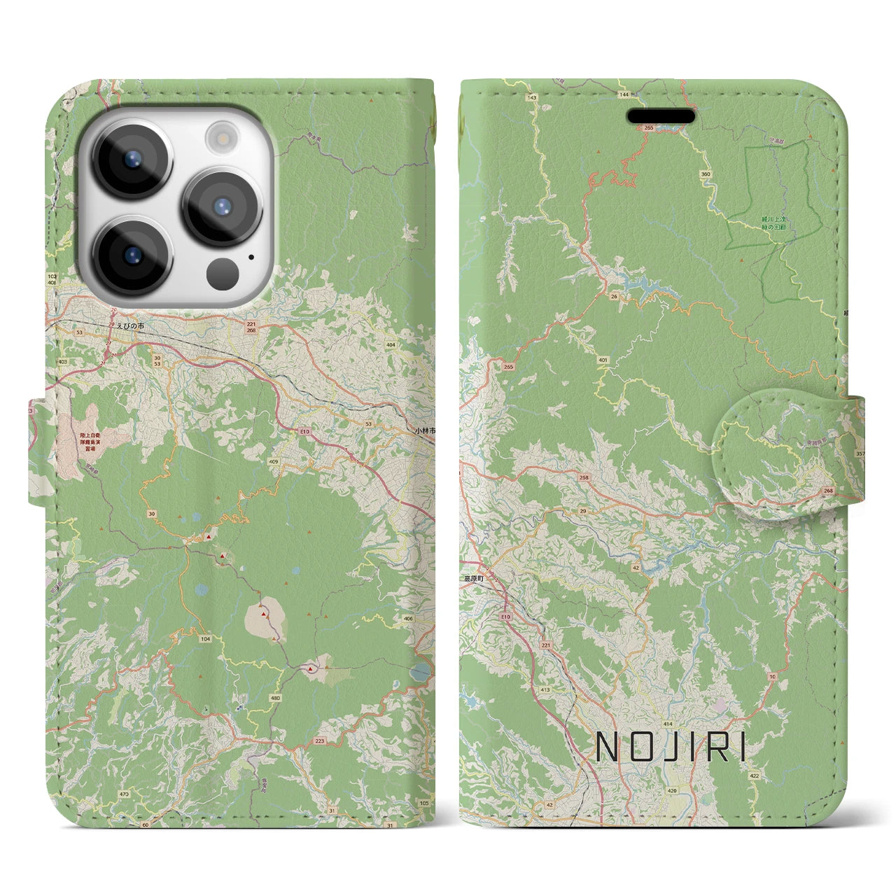 【野尻(宮崎県)】地図柄iPhoneケース(手帳タイプ)