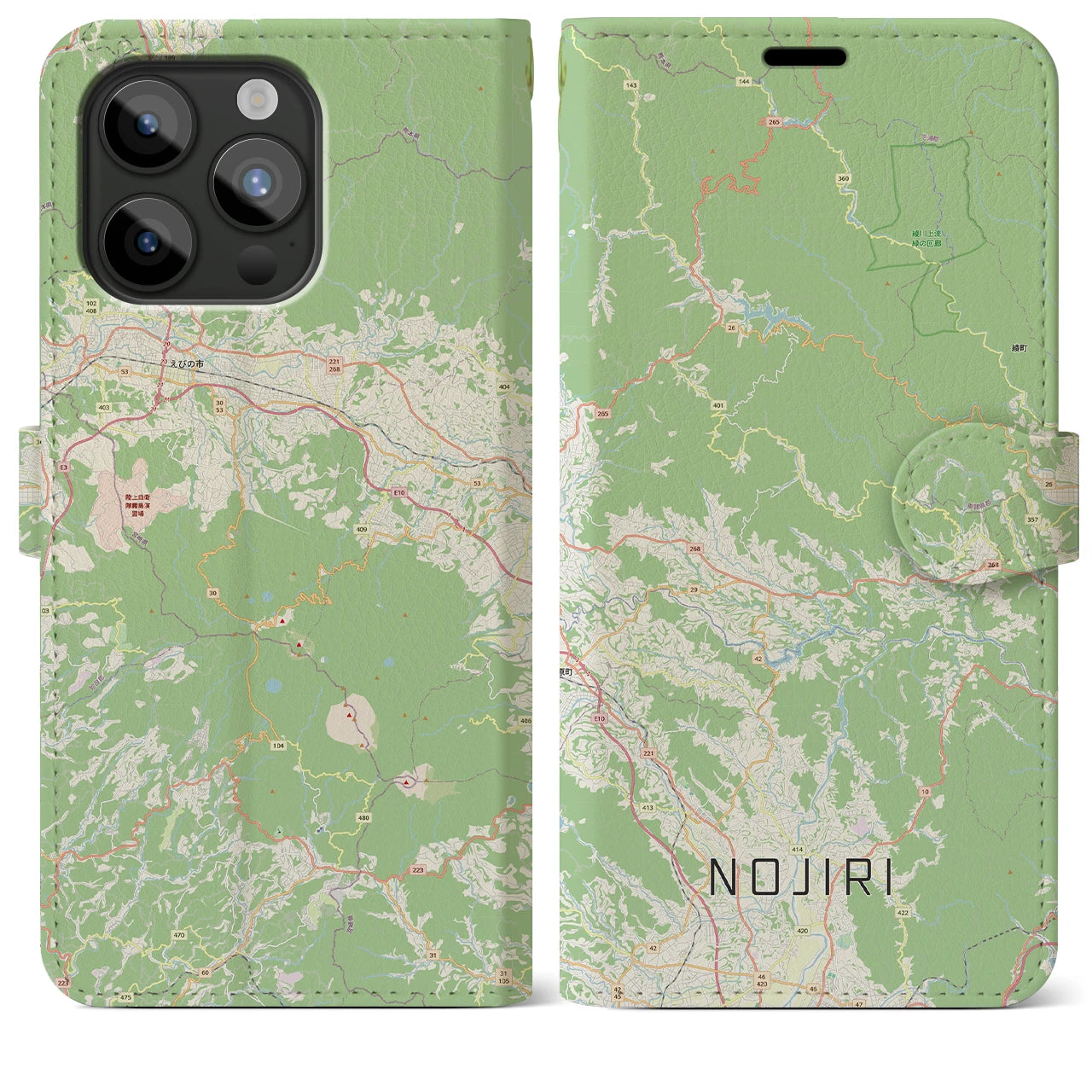 【野尻(宮崎県)】地図柄iPhoneケース(手帳タイプ)