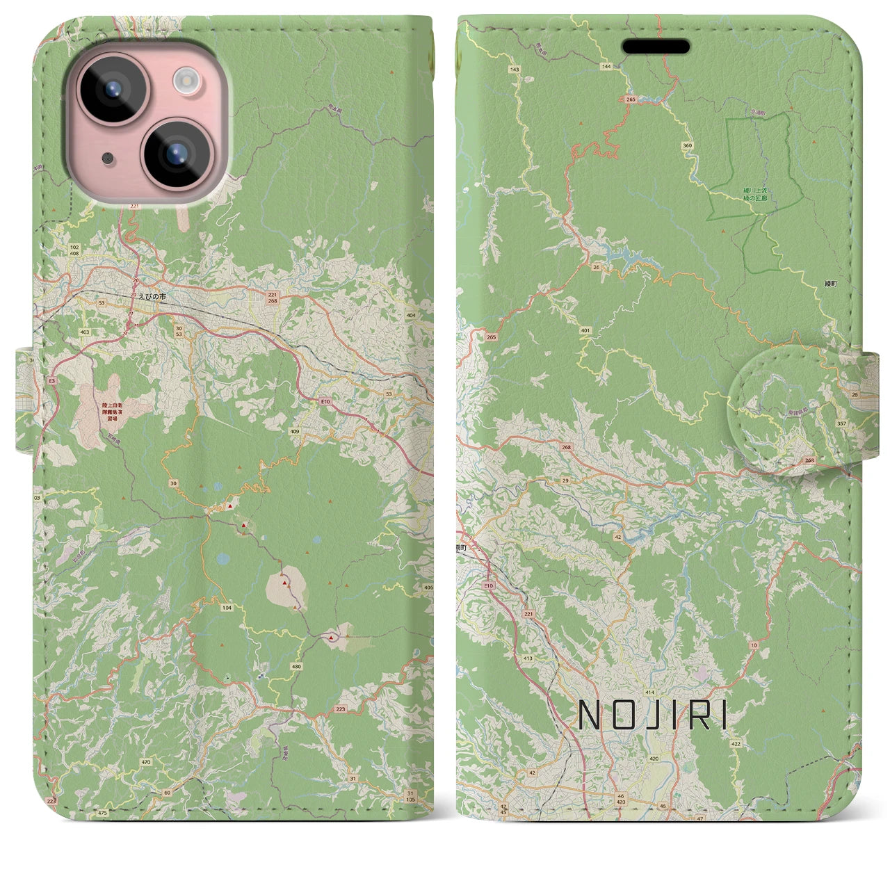 【野尻(宮崎県)】地図柄iPhoneケース(手帳タイプ)