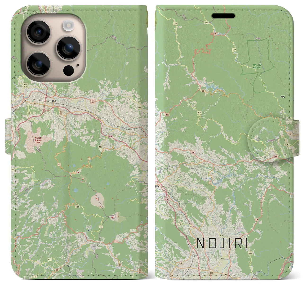 【野尻(宮崎県)】地図柄iPhoneケース(手帳タイプ)