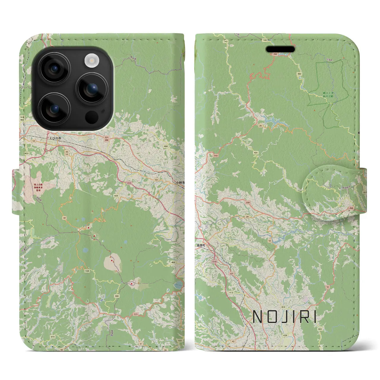【野尻(宮崎県)】地図柄iPhoneケース(手帳タイプ)