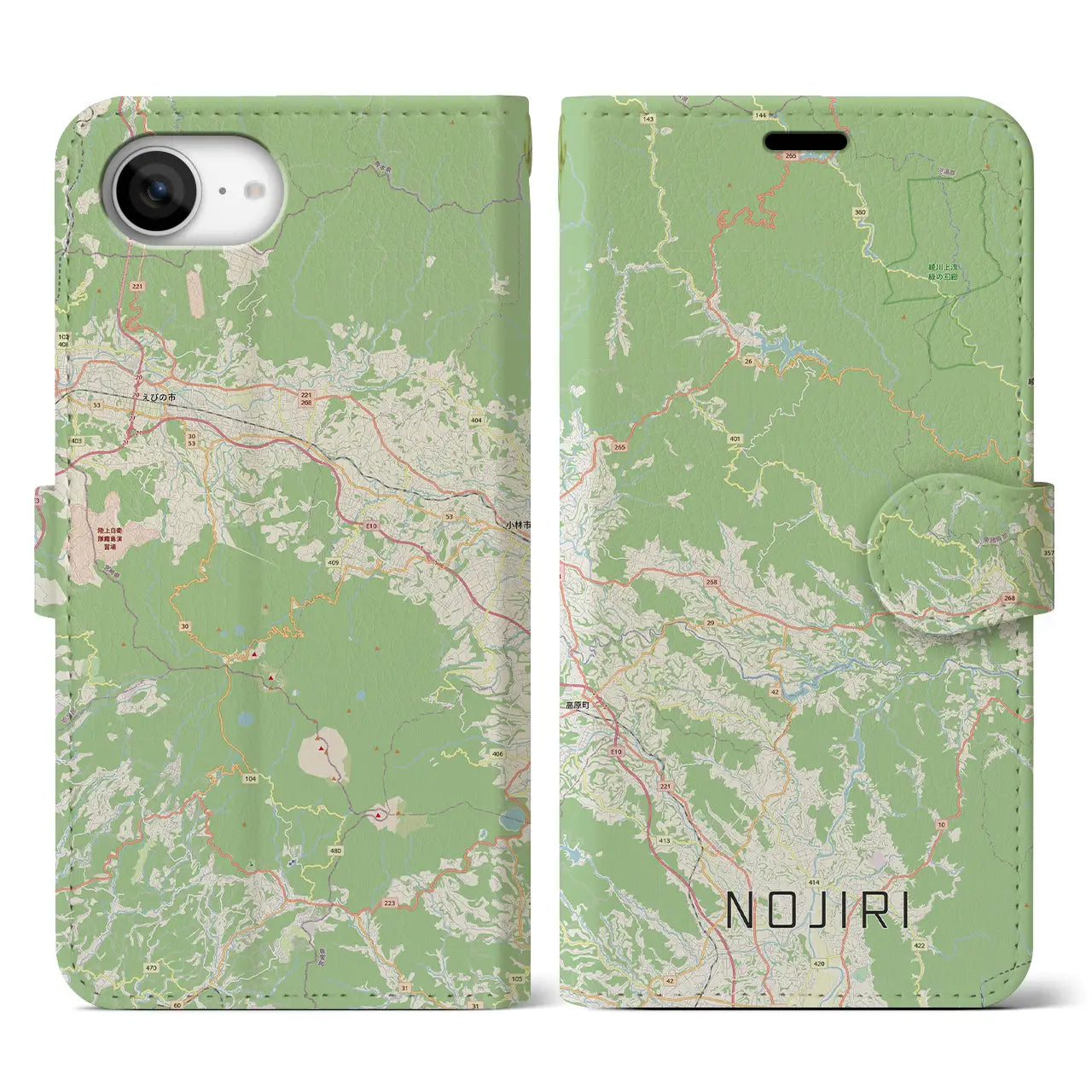 【野尻(宮崎県)】地図柄iPhoneケース(手帳タイプ)