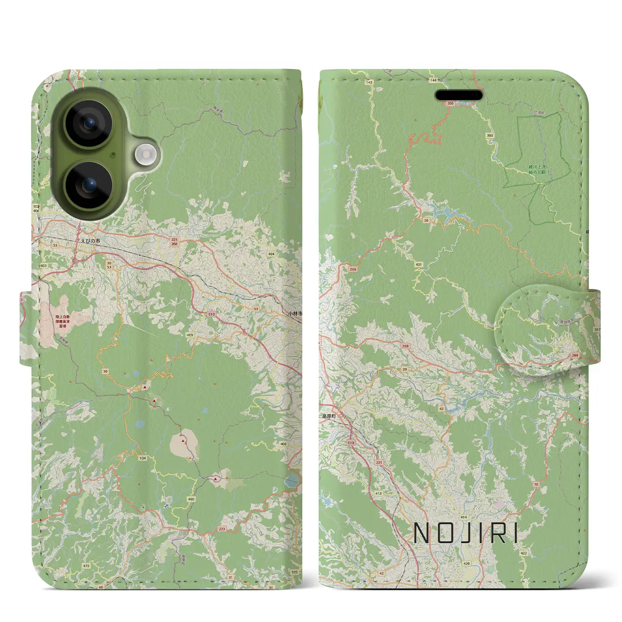 【野尻(宮崎県)】地図柄iPhoneケース(手帳タイプ)