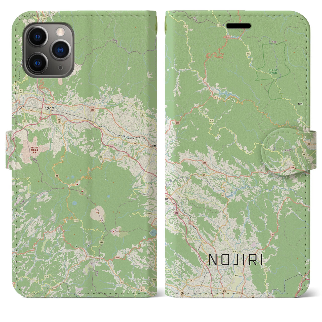 【野尻(宮崎県)】地図柄iPhoneケース(手帳タイプ)