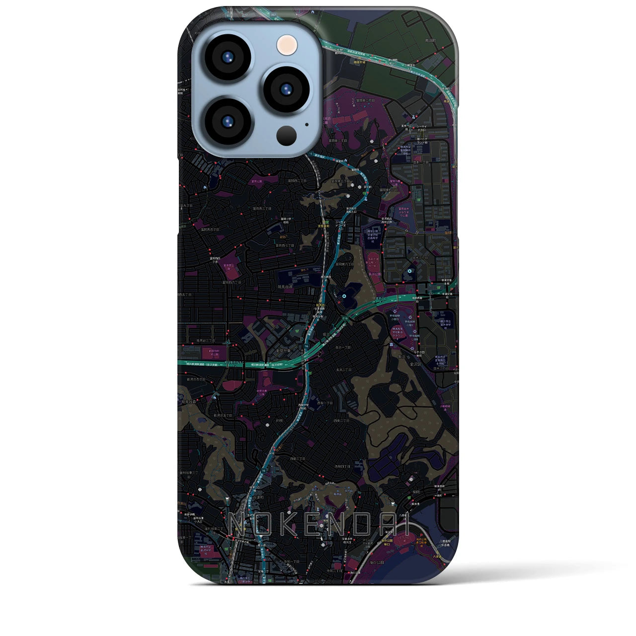 【能見台(神奈川県)】地図柄iPhoneケース(バックカバータイプ)