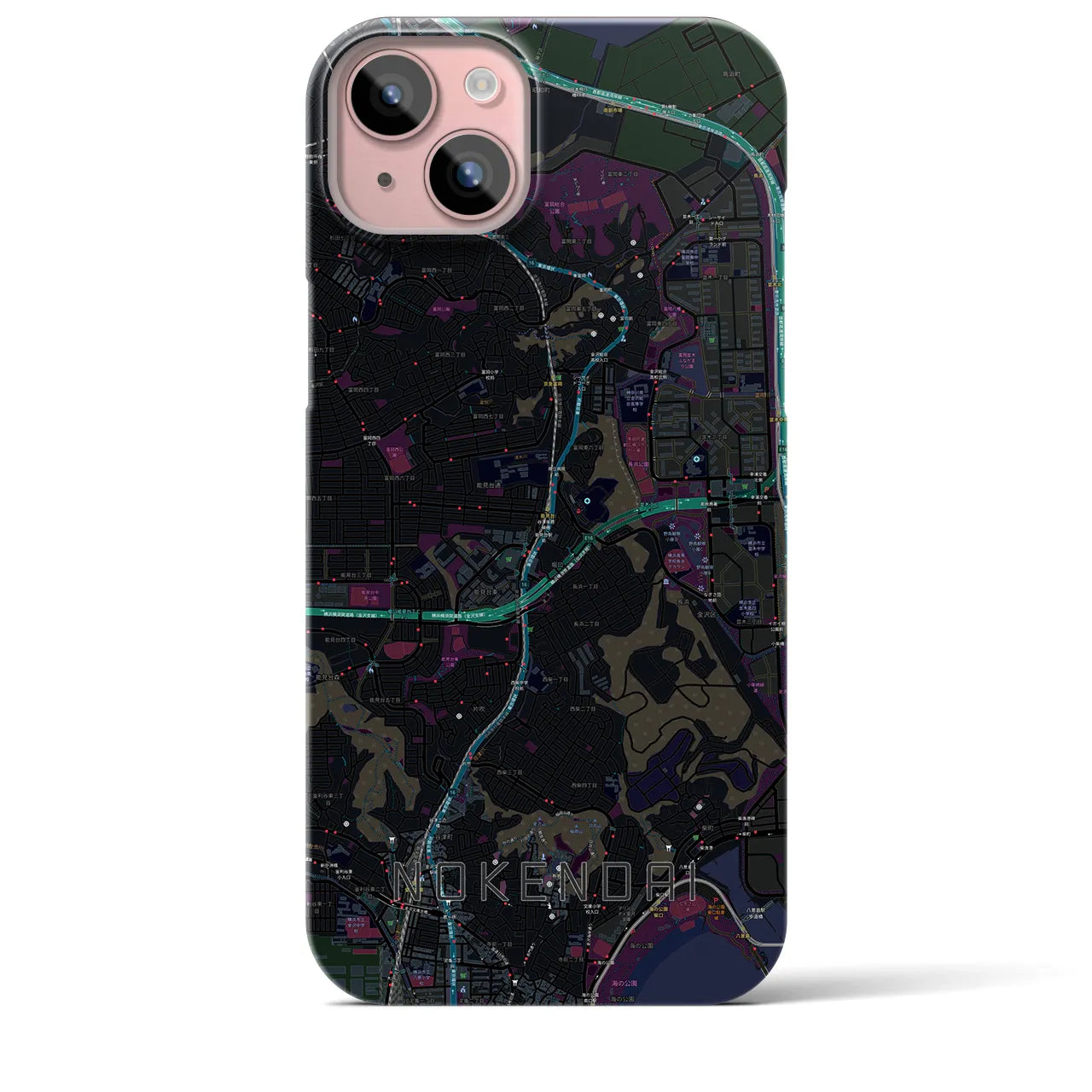 【能見台(神奈川県)】地図柄iPhoneケース(バックカバータイプ)