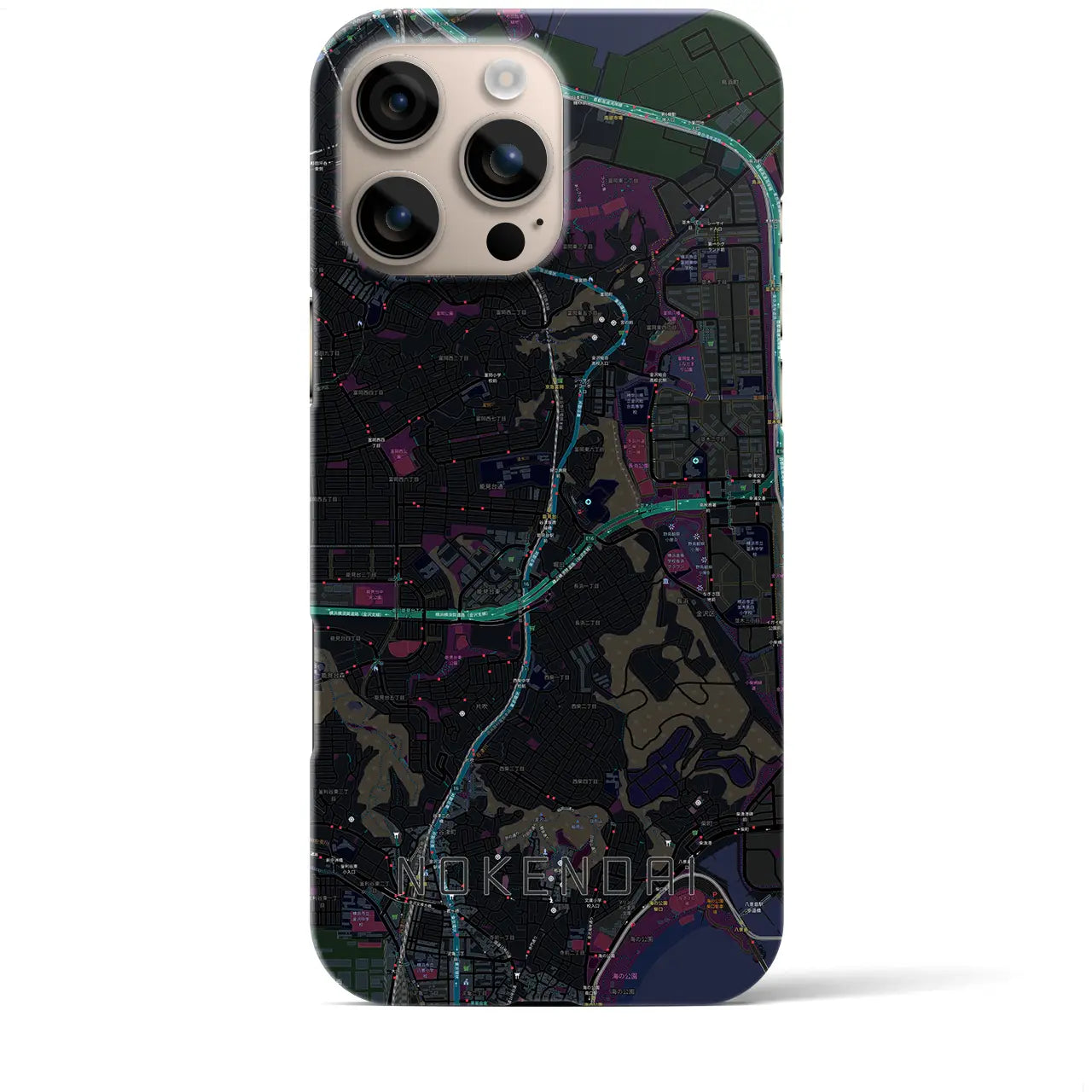 【能見台(神奈川県)】地図柄iPhoneケース(バックカバータイプ)