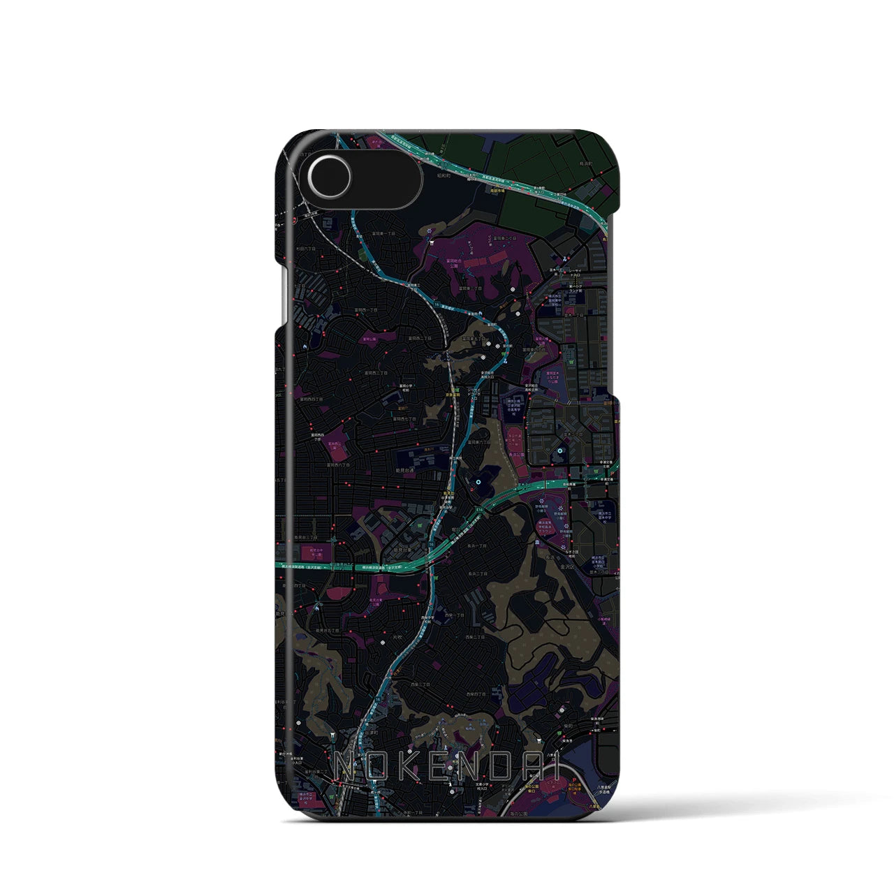 【能見台(神奈川県)】地図柄iPhoneケース(バックカバータイプ)