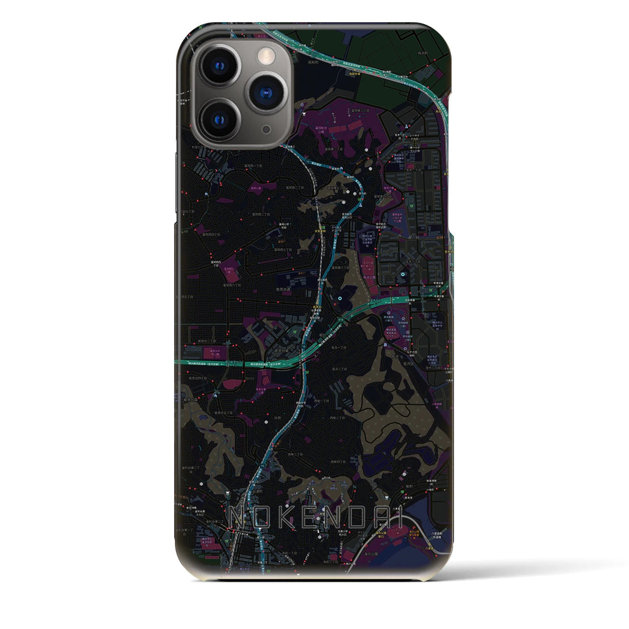 【能見台(神奈川県)】地図柄iPhoneケース(バックカバータイプ)