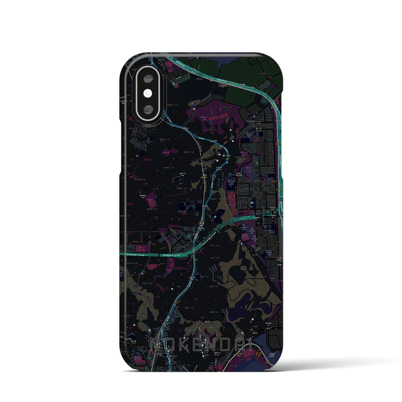 【能見台(神奈川県)】地図柄iPhoneケース(バックカバータイプ)