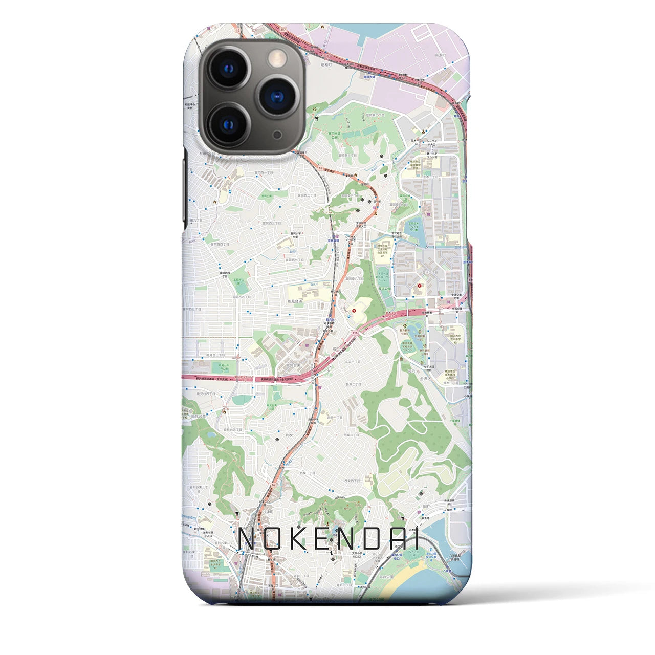 【能見台(神奈川県)】地図柄iPhoneケース(バックカバータイプ)