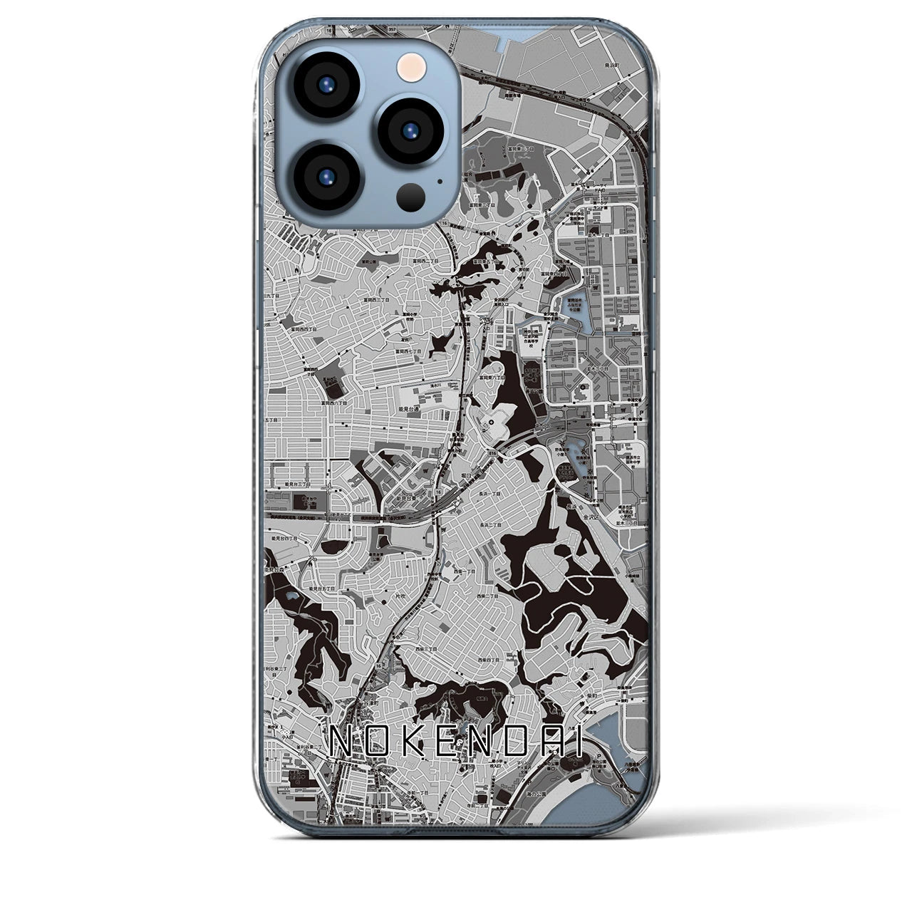 【能見台(神奈川県)】地図柄iPhoneケース(クリアタイプ)