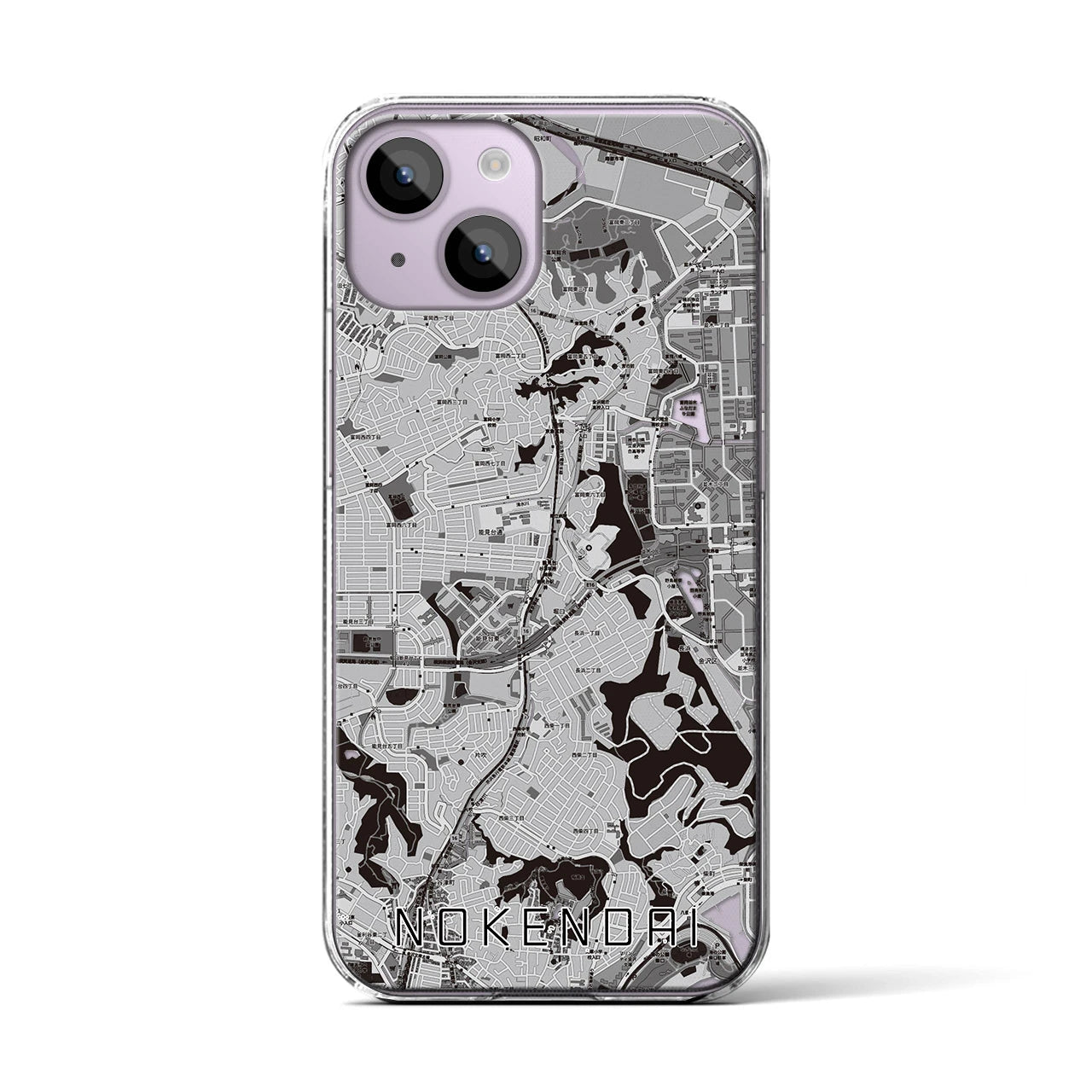 【能見台(神奈川県)】地図柄iPhoneケース(クリアタイプ)