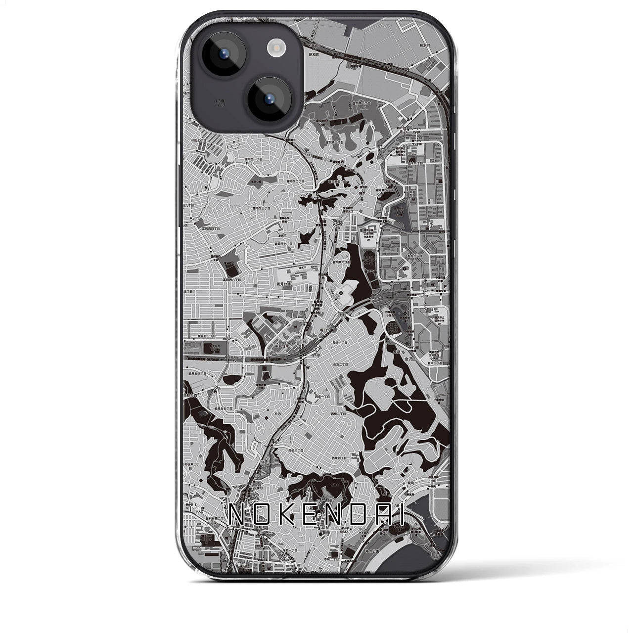【能見台(神奈川県)】地図柄iPhoneケース(クリアタイプ)