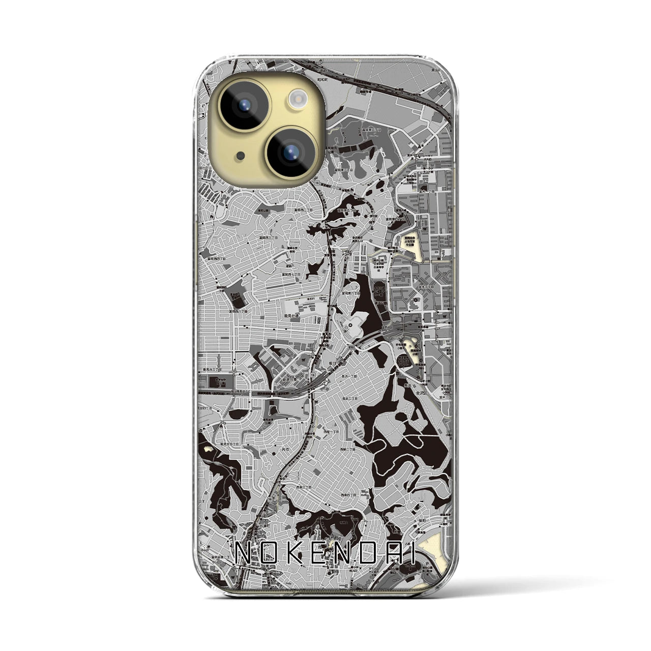 【能見台(神奈川県)】地図柄iPhoneケース(クリアタイプ)