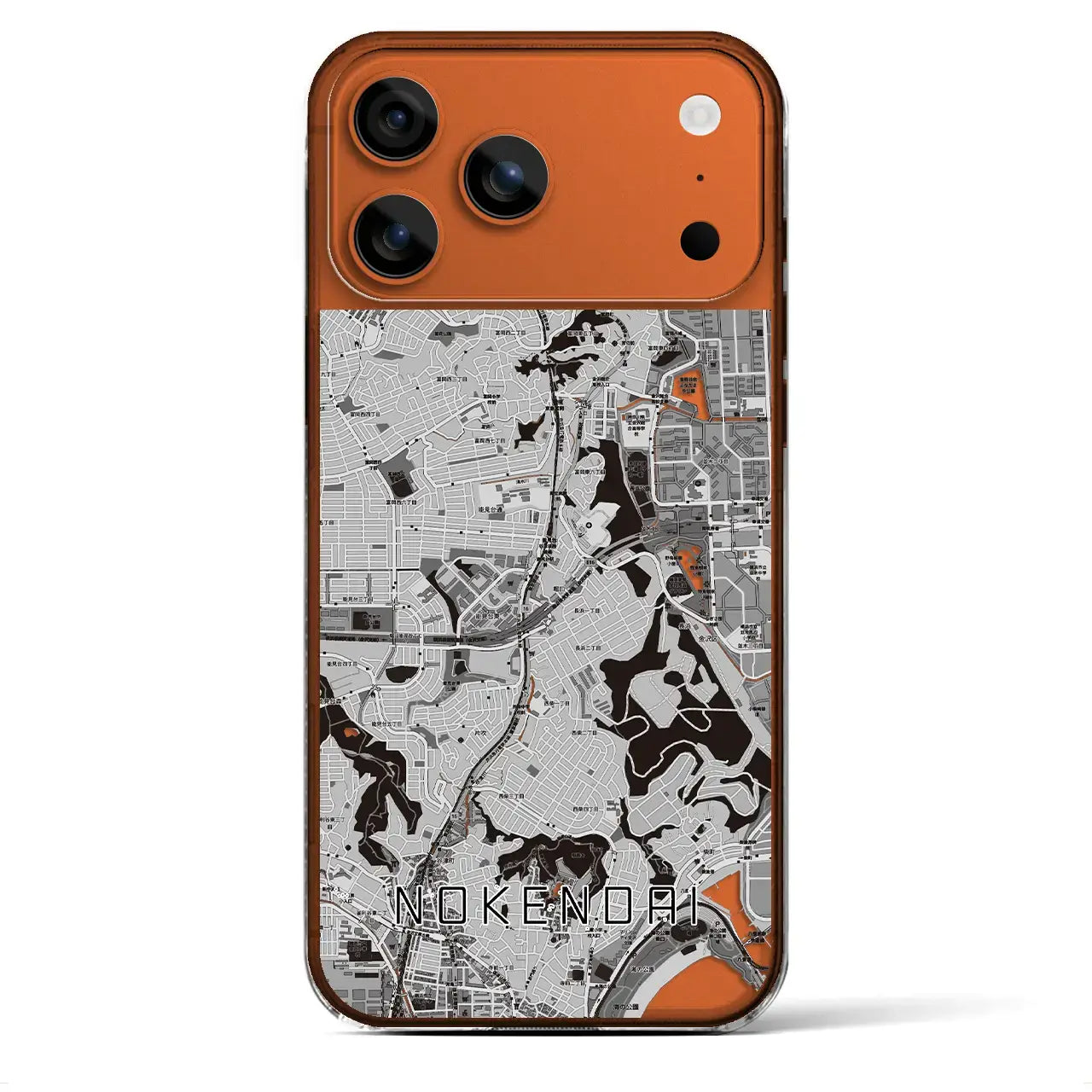 【能見台(神奈川県)】地図柄iPhoneケース(クリアタイプ)モノトーン・iPhone 17 Pro Max 用