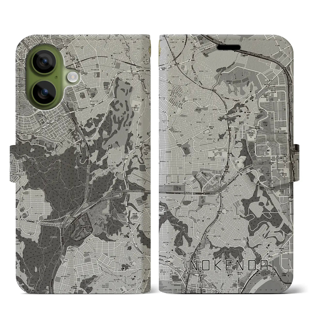 【能見台(神奈川県)】地図柄iPhoneケース(手帳タイプ)