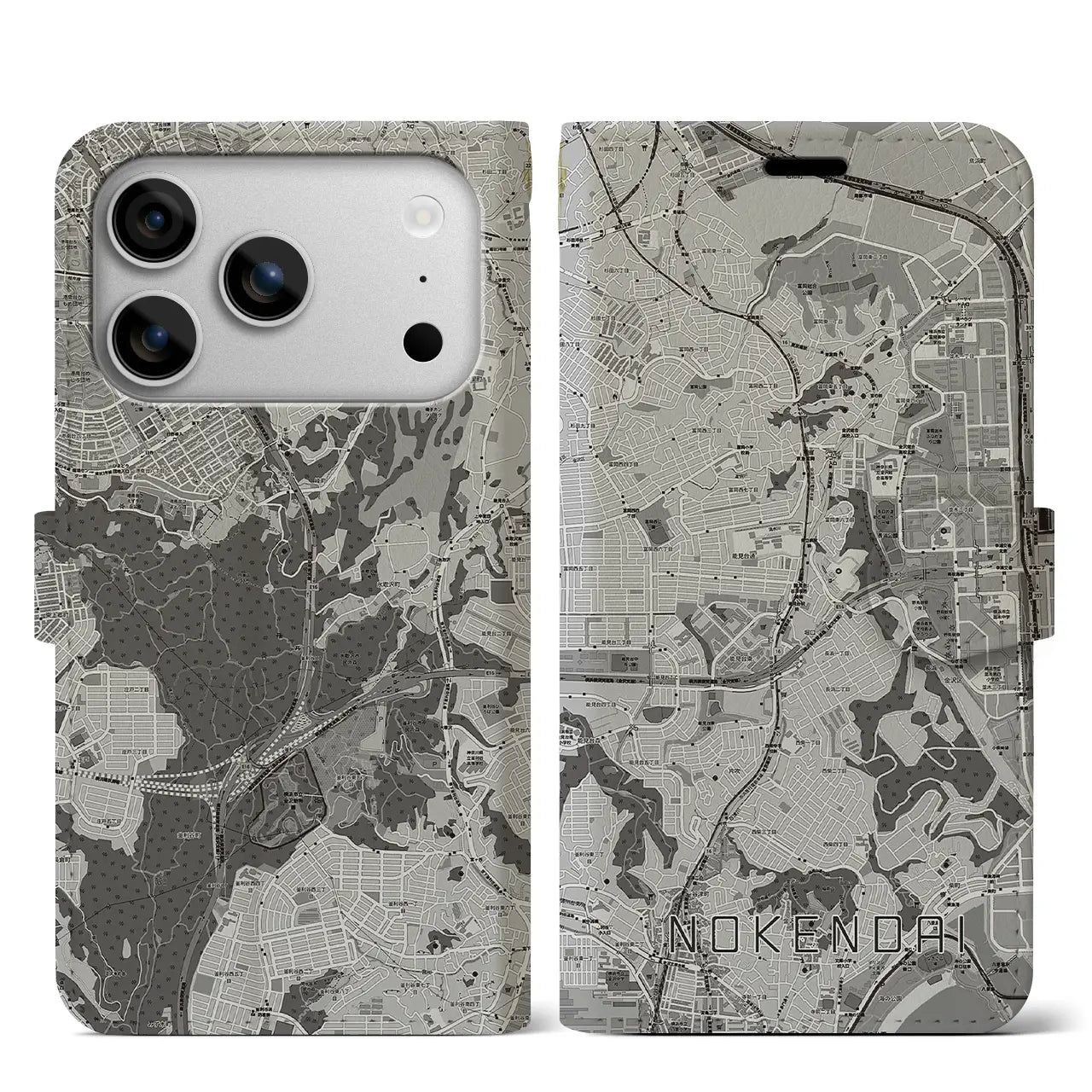 【能見台(神奈川県)】地図柄iPhoneケース(手帳タイプ)