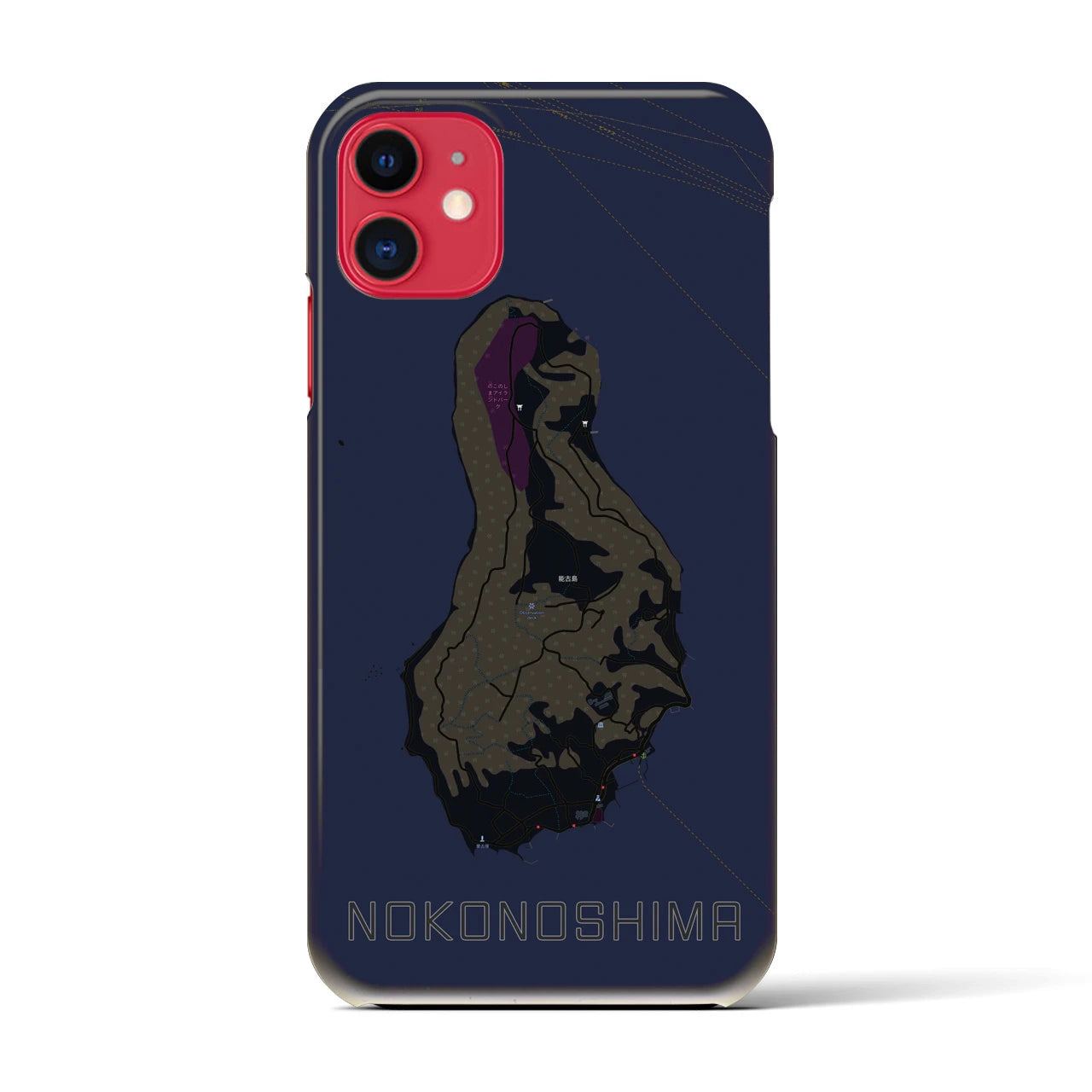 【能古島(福岡県)】地図柄iPhoneケース(バックカバータイプ)