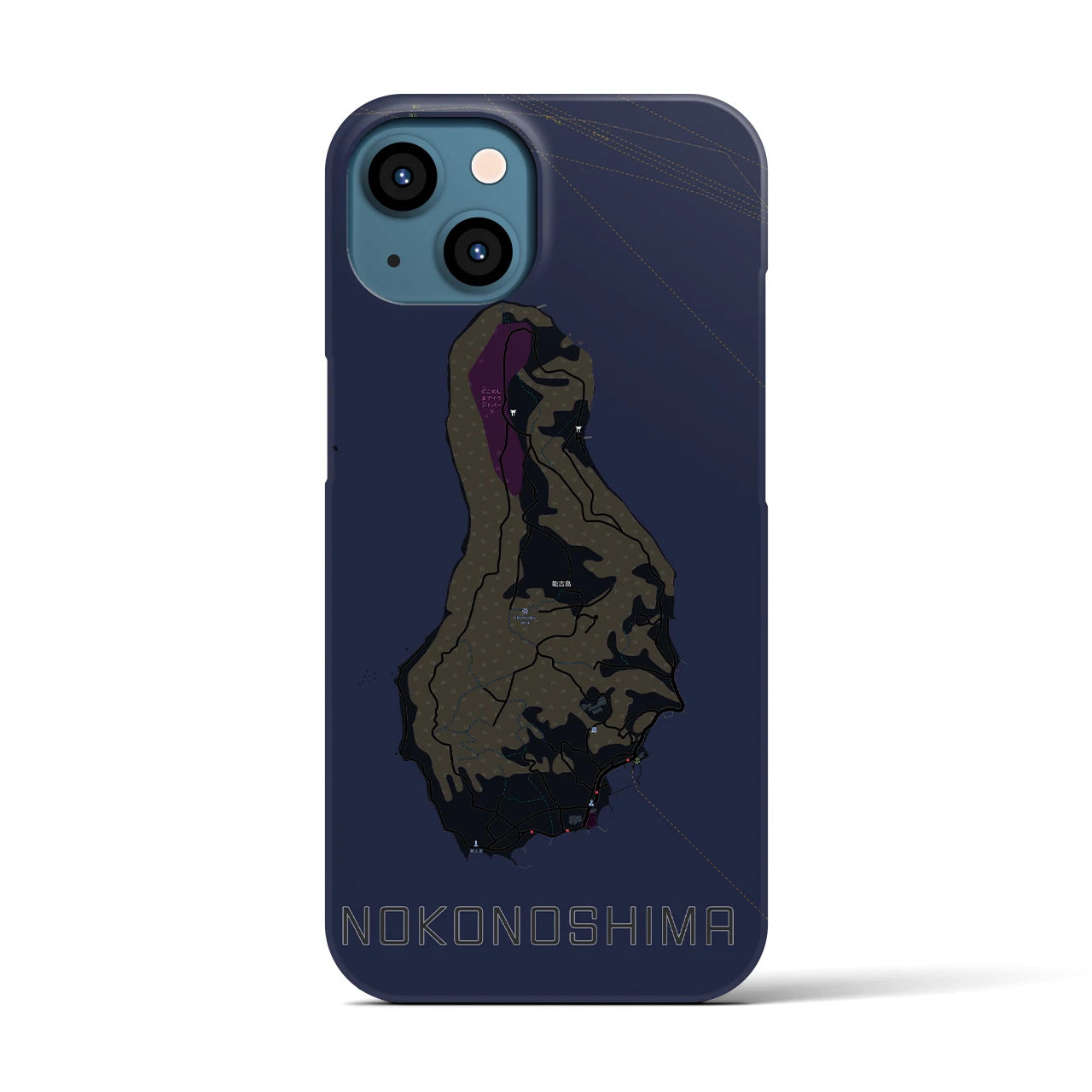 【能古島(福岡県)】地図柄iPhoneケース(バックカバータイプ)