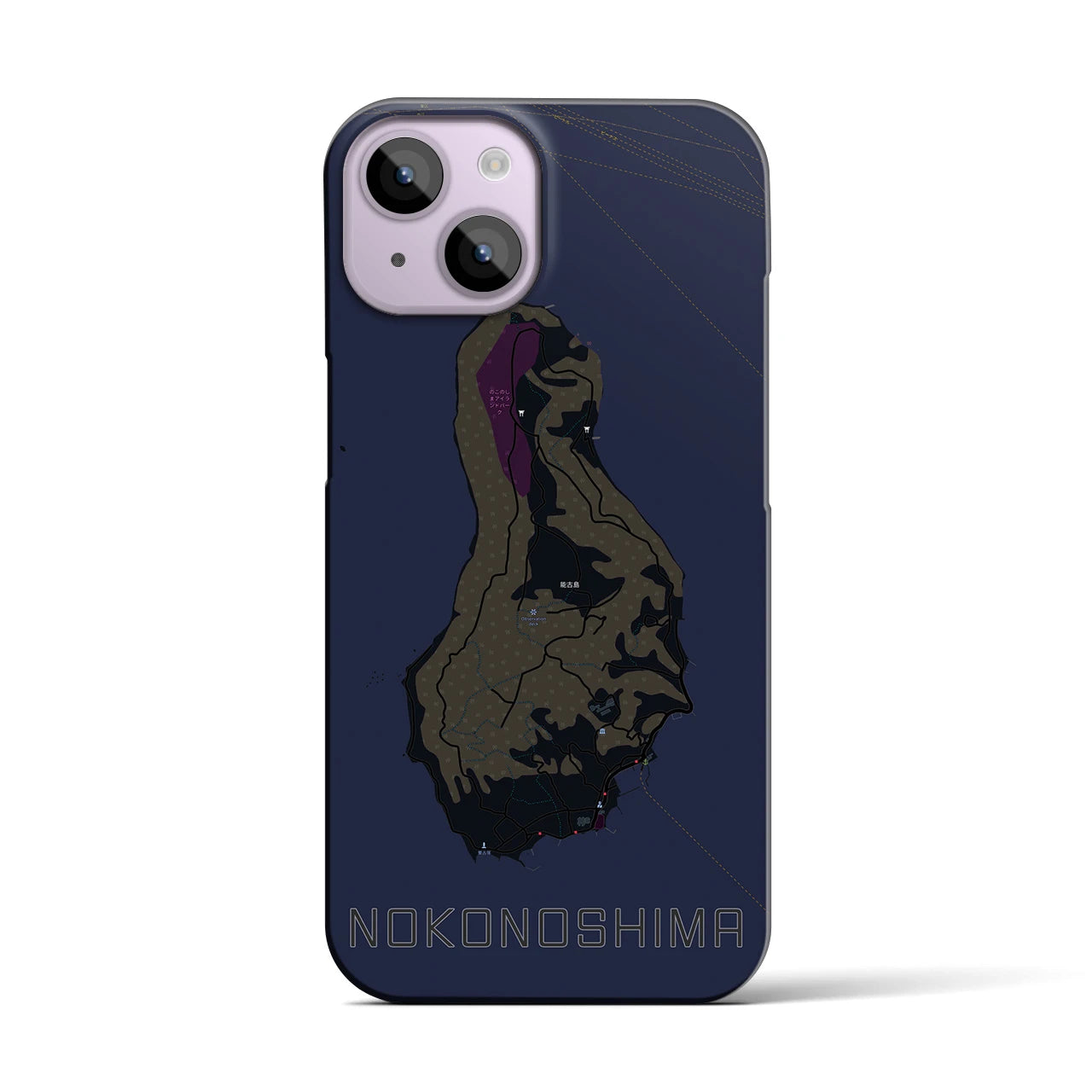 【能古島(福岡県)】地図柄iPhoneケース(バックカバータイプ)