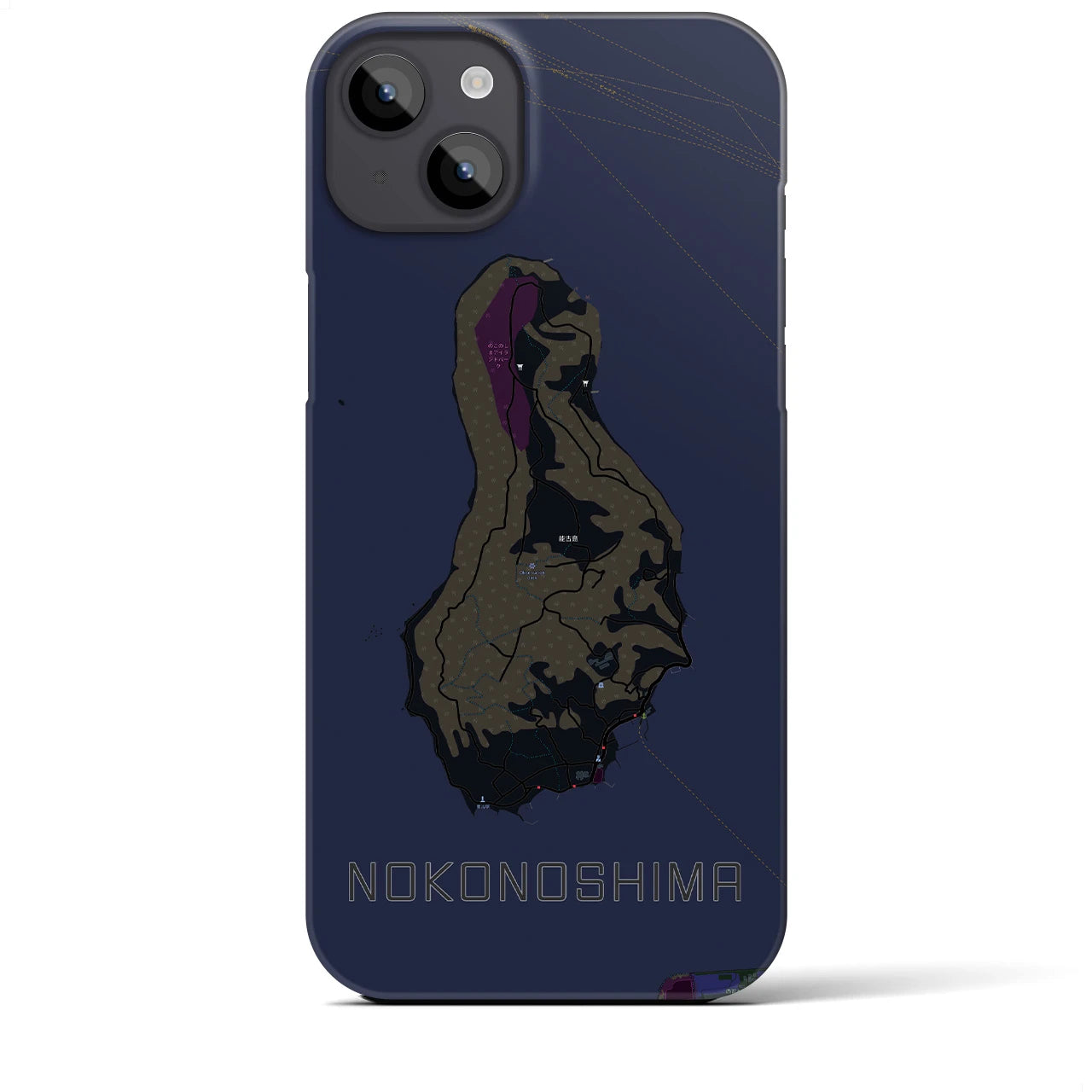 【能古島(福岡県)】地図柄iPhoneケース(バックカバータイプ)
