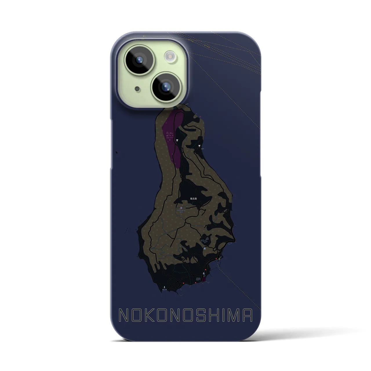 【能古島(福岡県)】地図柄iPhoneケース(バックカバータイプ)