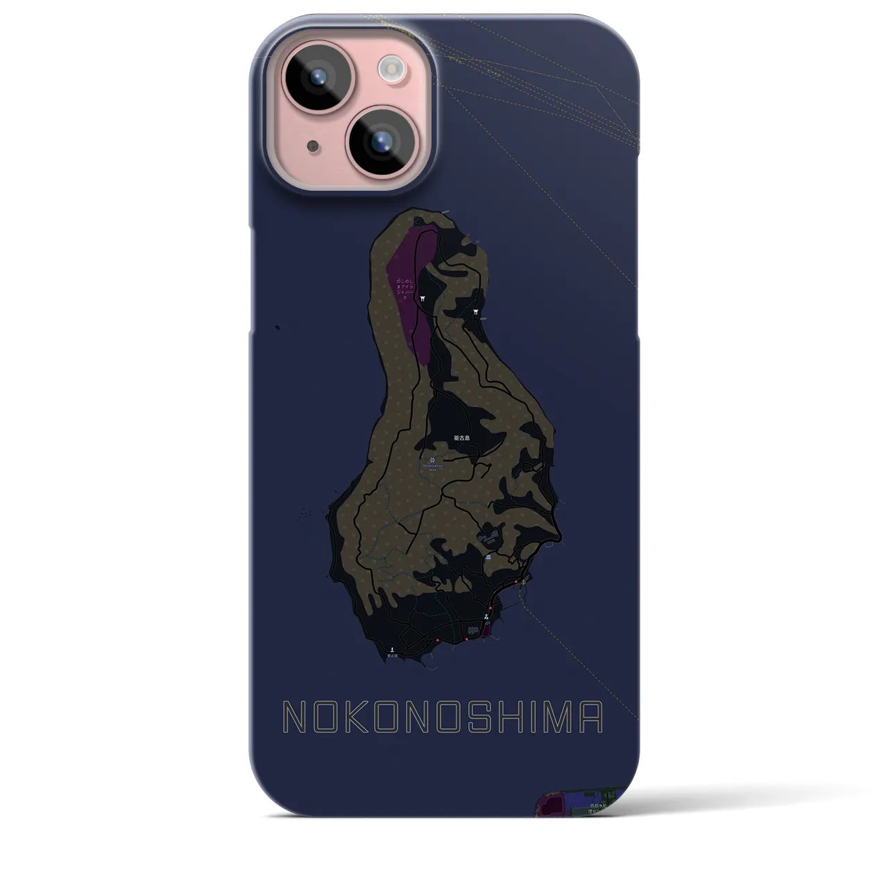【能古島(福岡県)】地図柄iPhoneケース(バックカバータイプ)