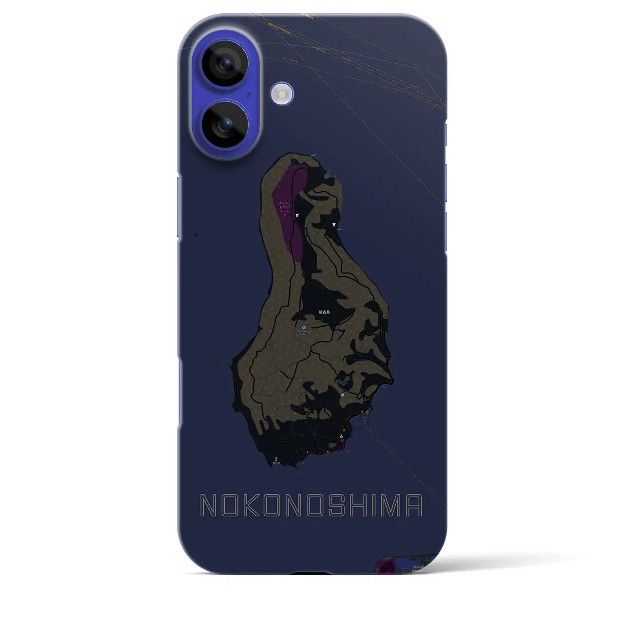 【能古島(福岡県)】地図柄iPhoneケース(バックカバータイプ)