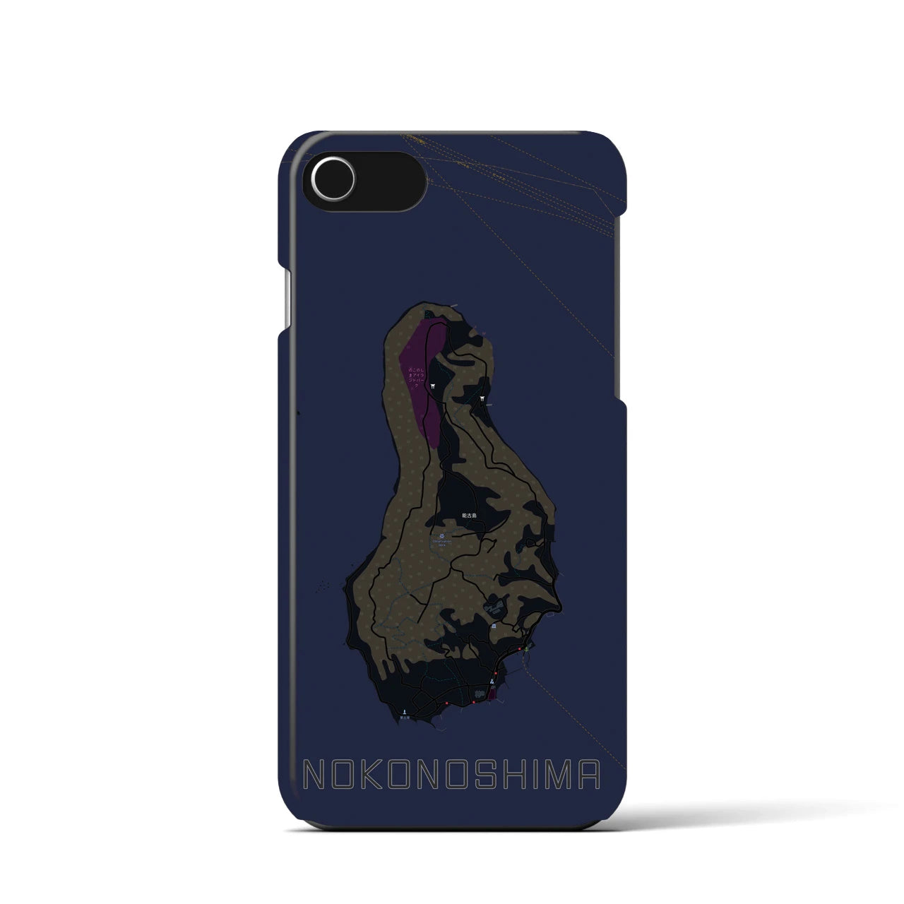 【能古島(福岡県)】地図柄iPhoneケース(バックカバータイプ)