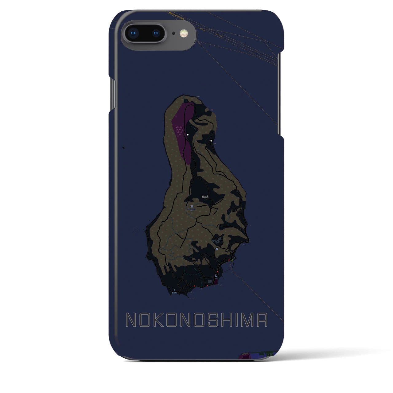 【能古島(福岡県)】地図柄iPhoneケース(バックカバータイプ)