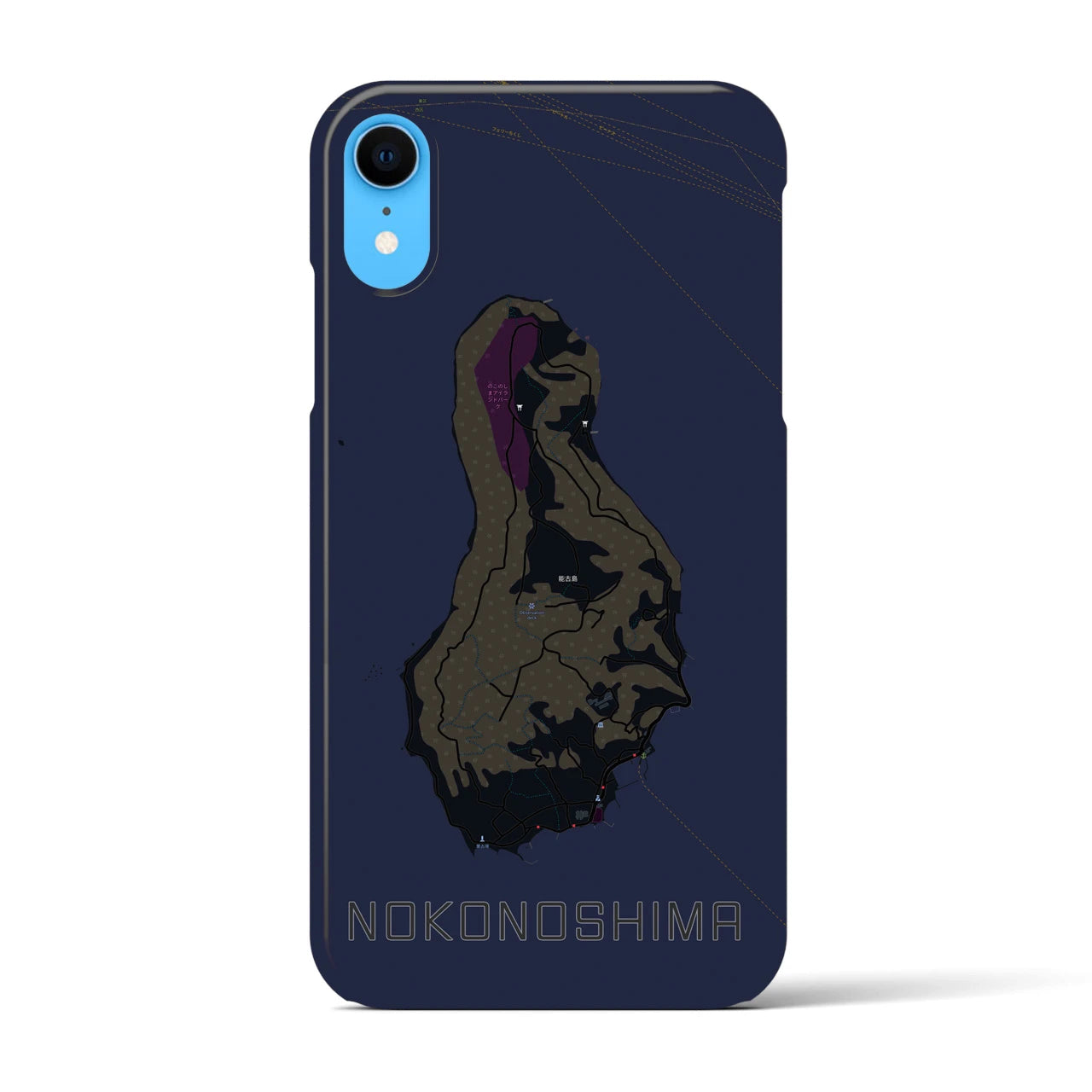 【能古島(福岡県)】地図柄iPhoneケース(バックカバータイプ)