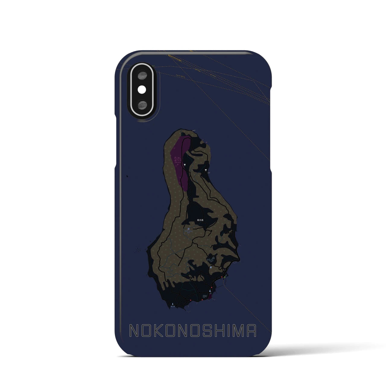 【能古島(福岡県)】地図柄iPhoneケース(バックカバータイプ)