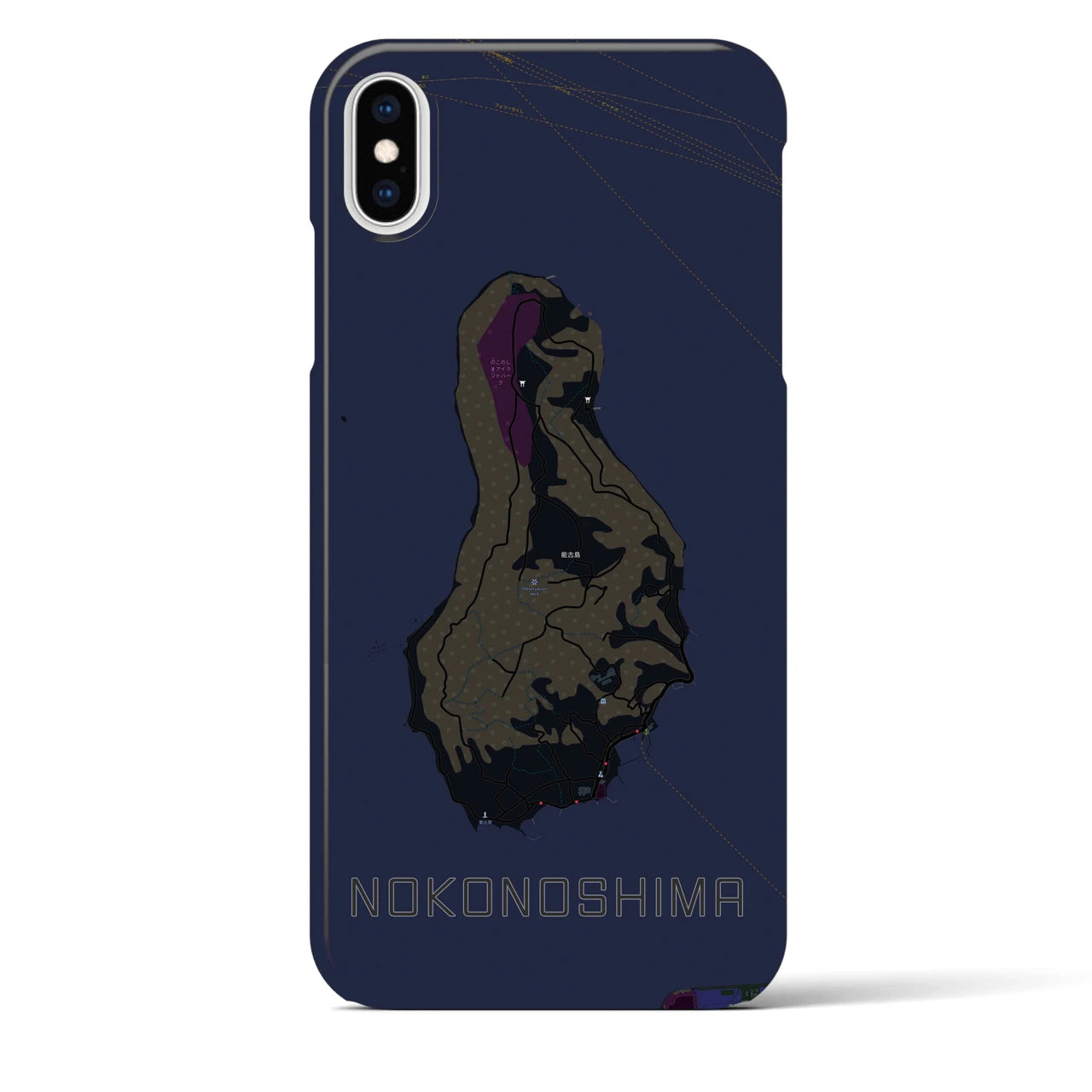 【能古島(福岡県)】地図柄iPhoneケース(バックカバータイプ)