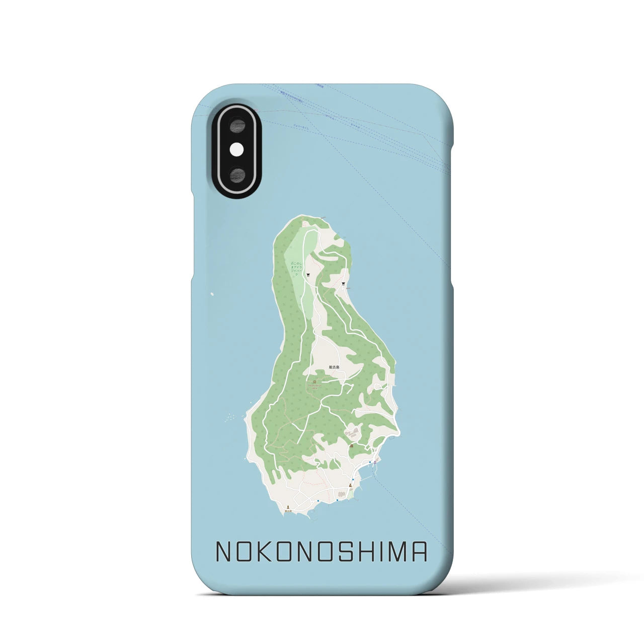 【能古島(福岡県)】地図柄iPhoneケース(バックカバータイプ)